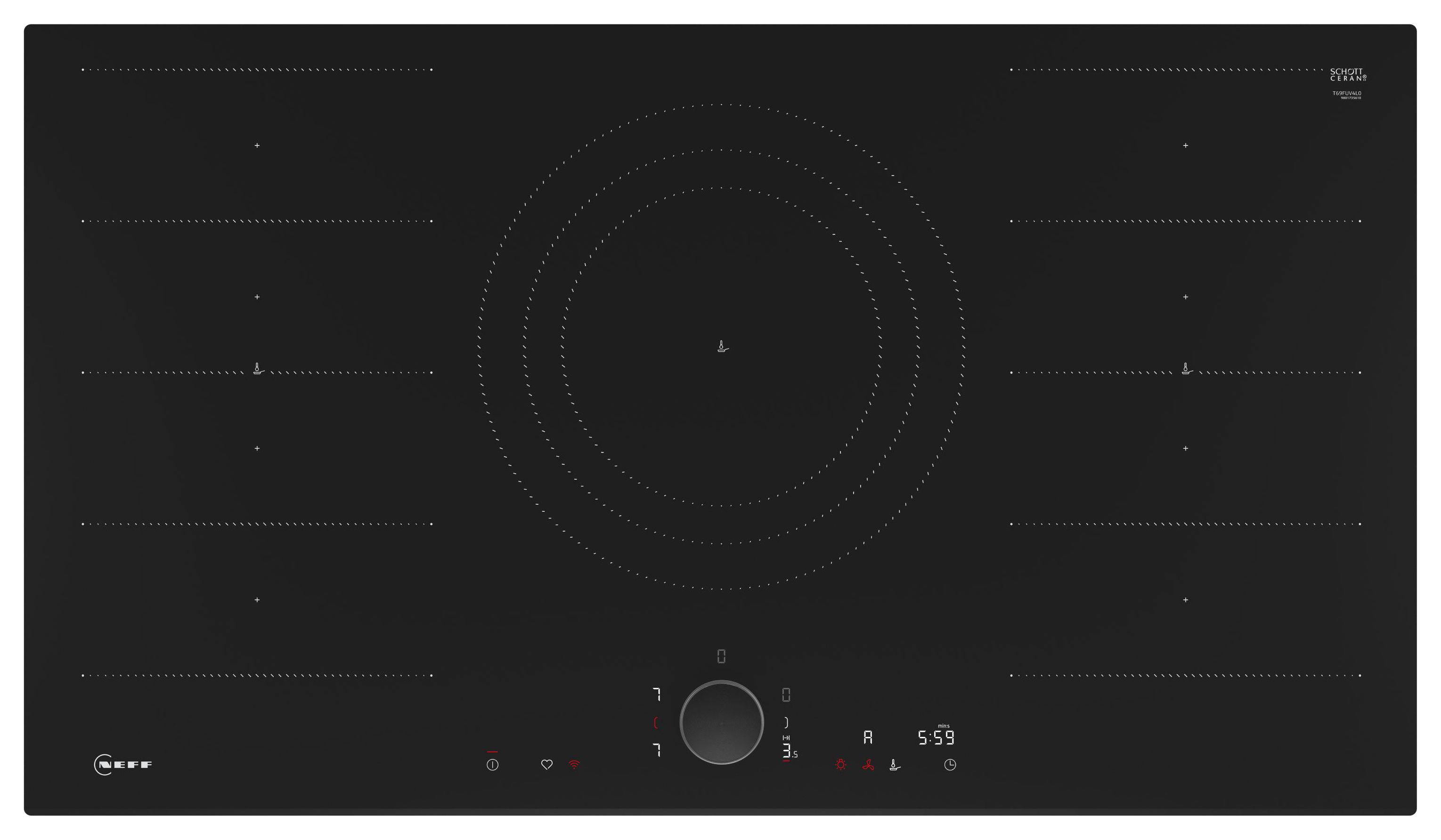 NEFF T69FUV4L0 N90 Flex Black Induction Hob - 90cm