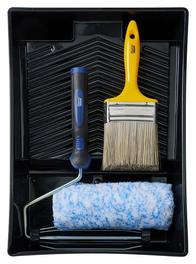 Harris Trade 9" Masonry Brush & Roller Set - 4 Piece