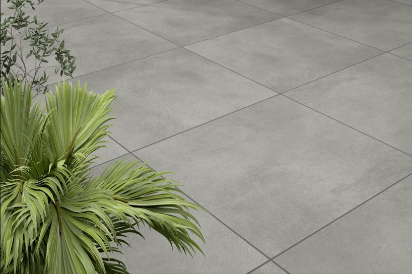 Image of Exmoore Grey Matt Outdoor Porcelain Paving Tile - 600 x 600x 20mm - Pack of 2