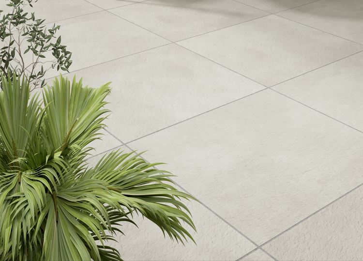 Image of Exmoore Ivory Matt Outdoor Porcelain Paving Tile - 600 x 600x 20mm - Pack of 2