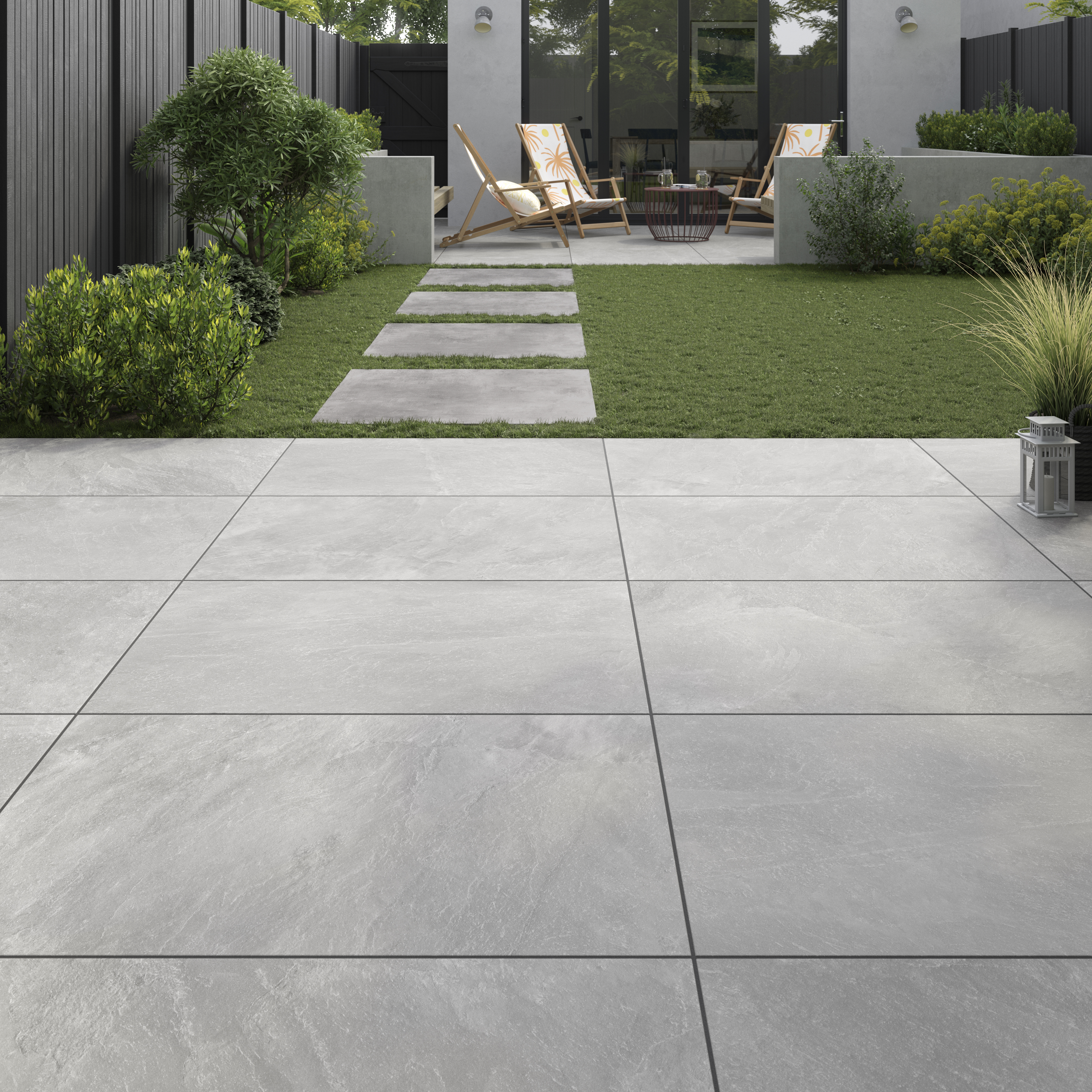 Image of Lava Grey Glazed Outdoor Porcelain Paving Tile - 600 x 900 x 20mm - Pack of 42