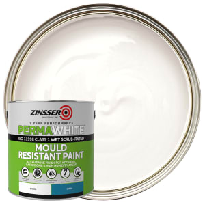 Zinsser PermaWhite Mould Resistant Interior Satin White Paint - 2.5L