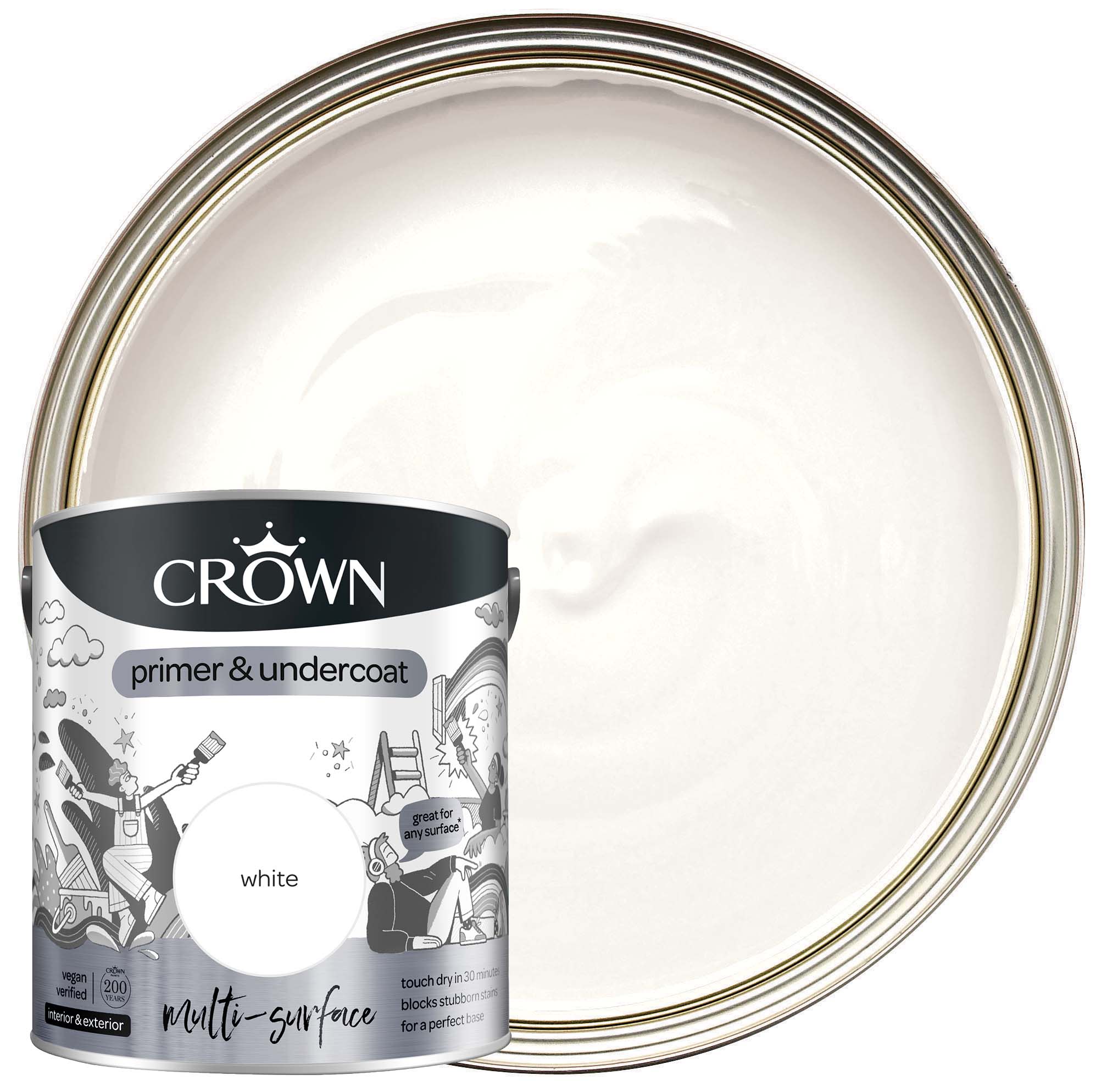 Crown MultiSurface Primer Undercoat 2.5L Wickes.co.uk