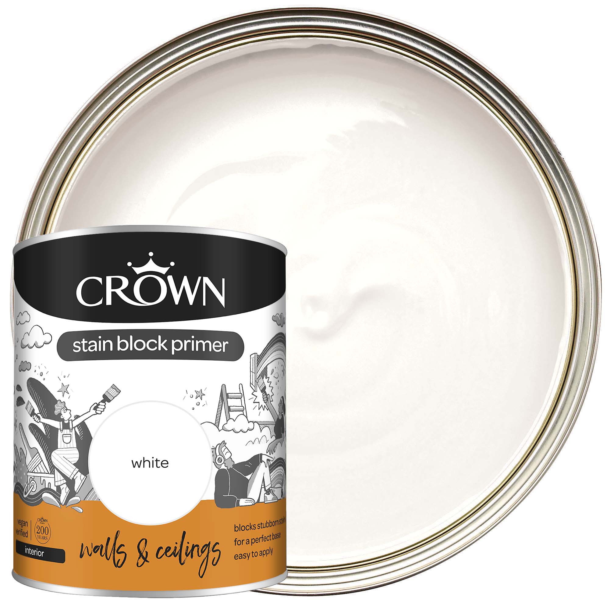 Crown Stain Block & Primer - White - 750ml