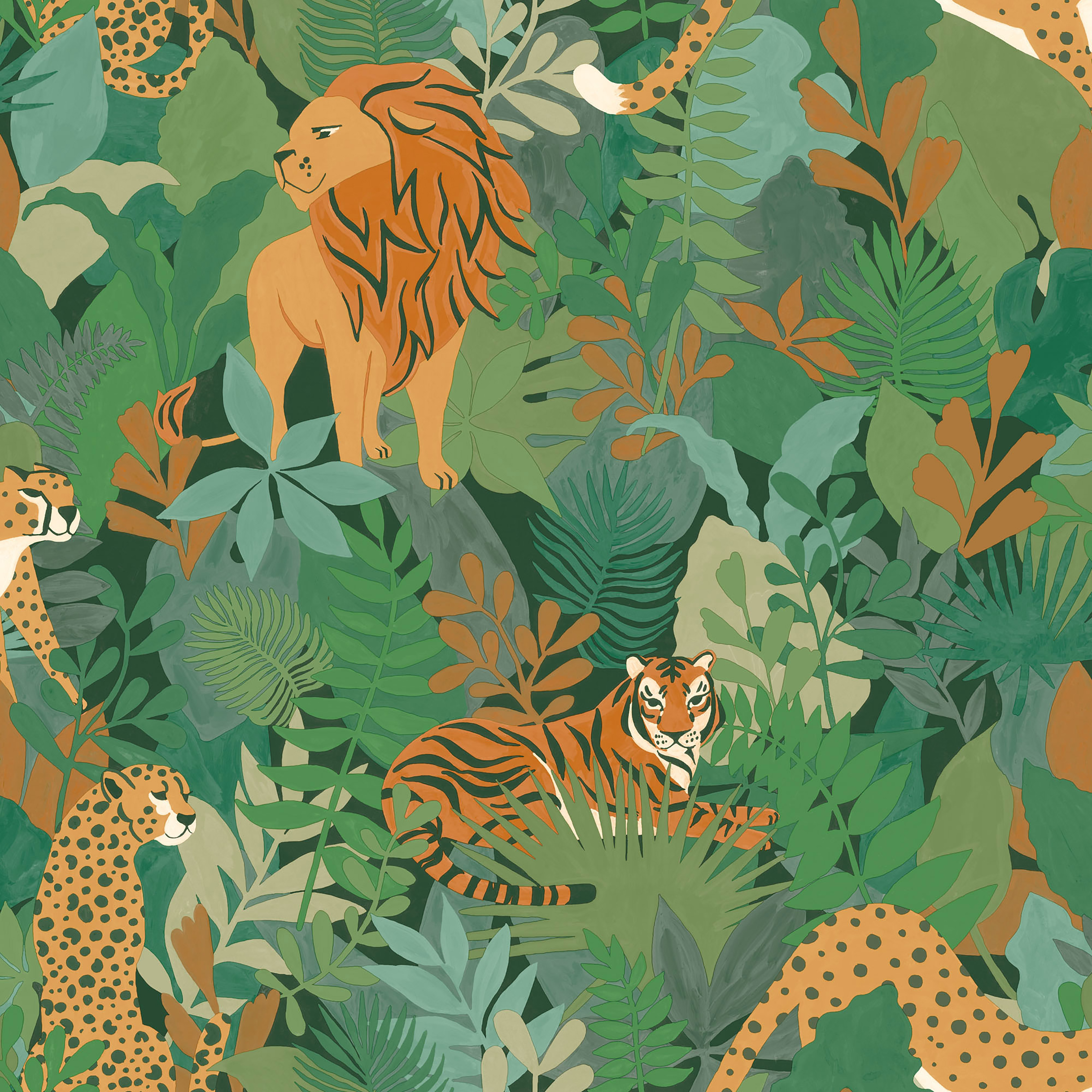 Image of Holden Decor Animal Kingdom Green Wallpaper - 10.05m x 53cm
