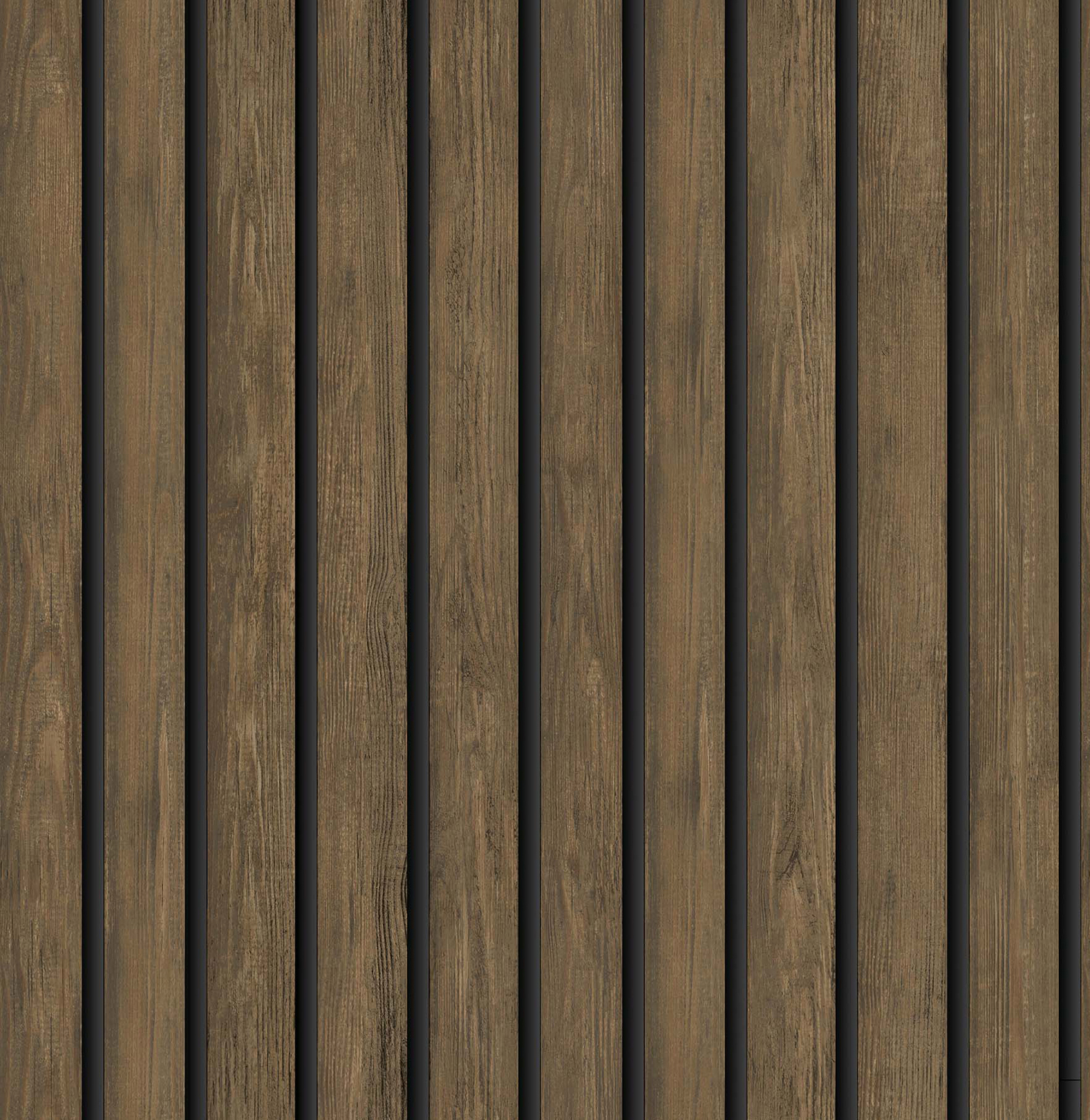 Holden Decor Wood Slat Dark Oak Wallpaper - 10.05m x 53cm