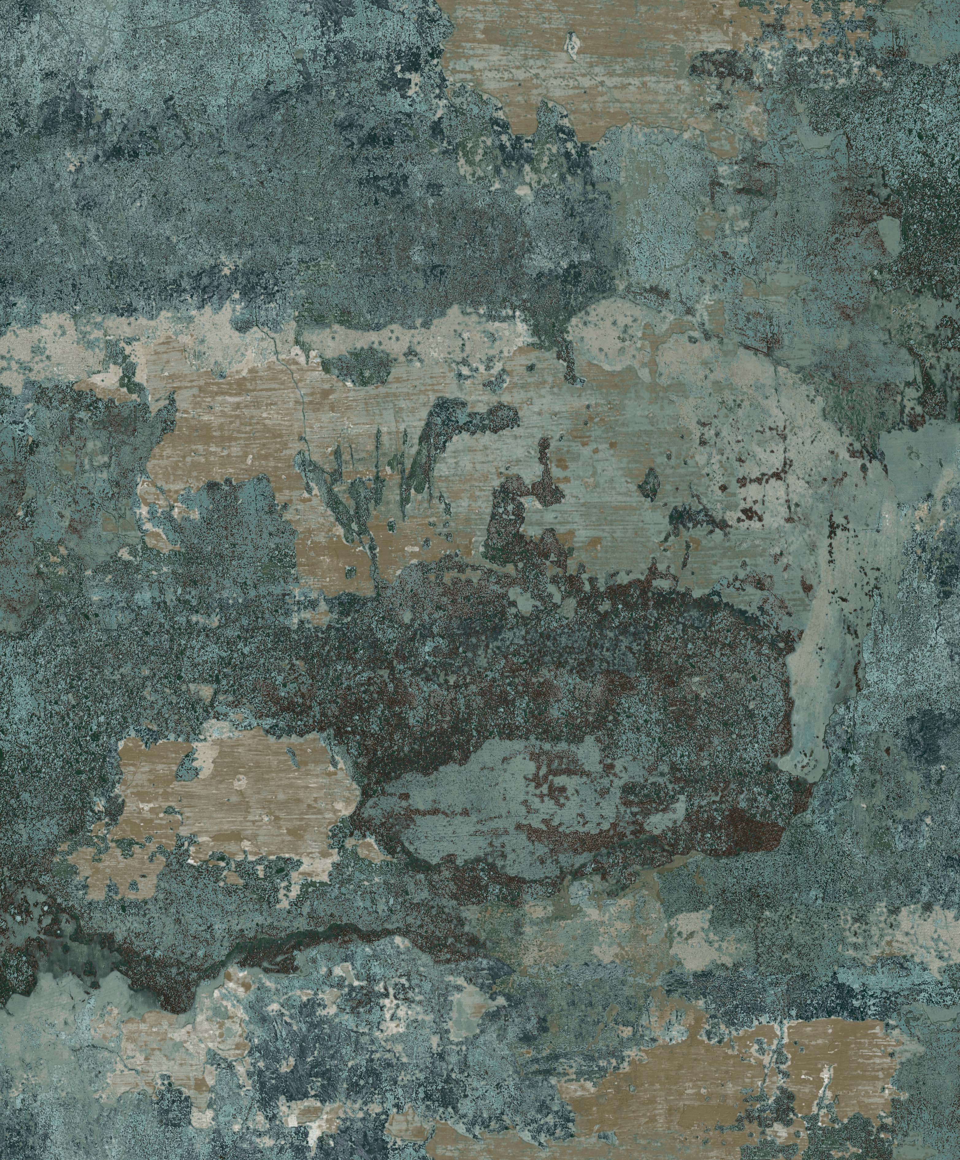 Image of Holden Decor Concrete Texture Teal Wallpaper - 10.05m x 53cm