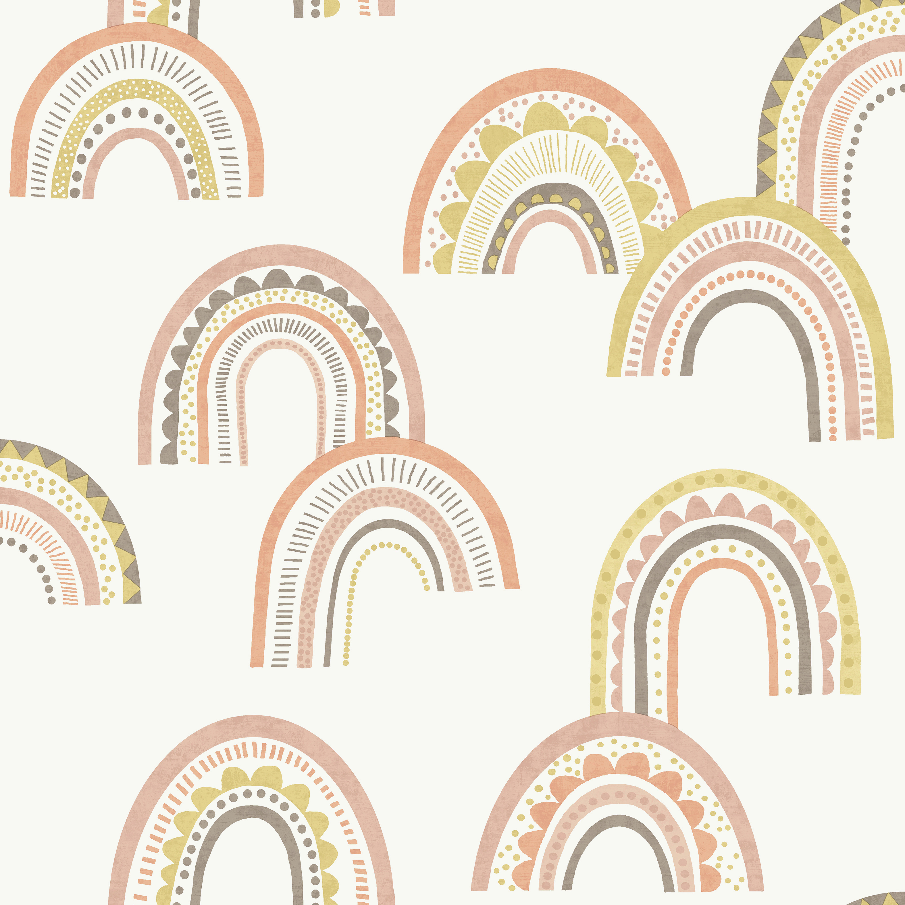 Image of Holden Decor Boho Rainbow Blush & Orange Wallpaper - 10.05m x 53cm