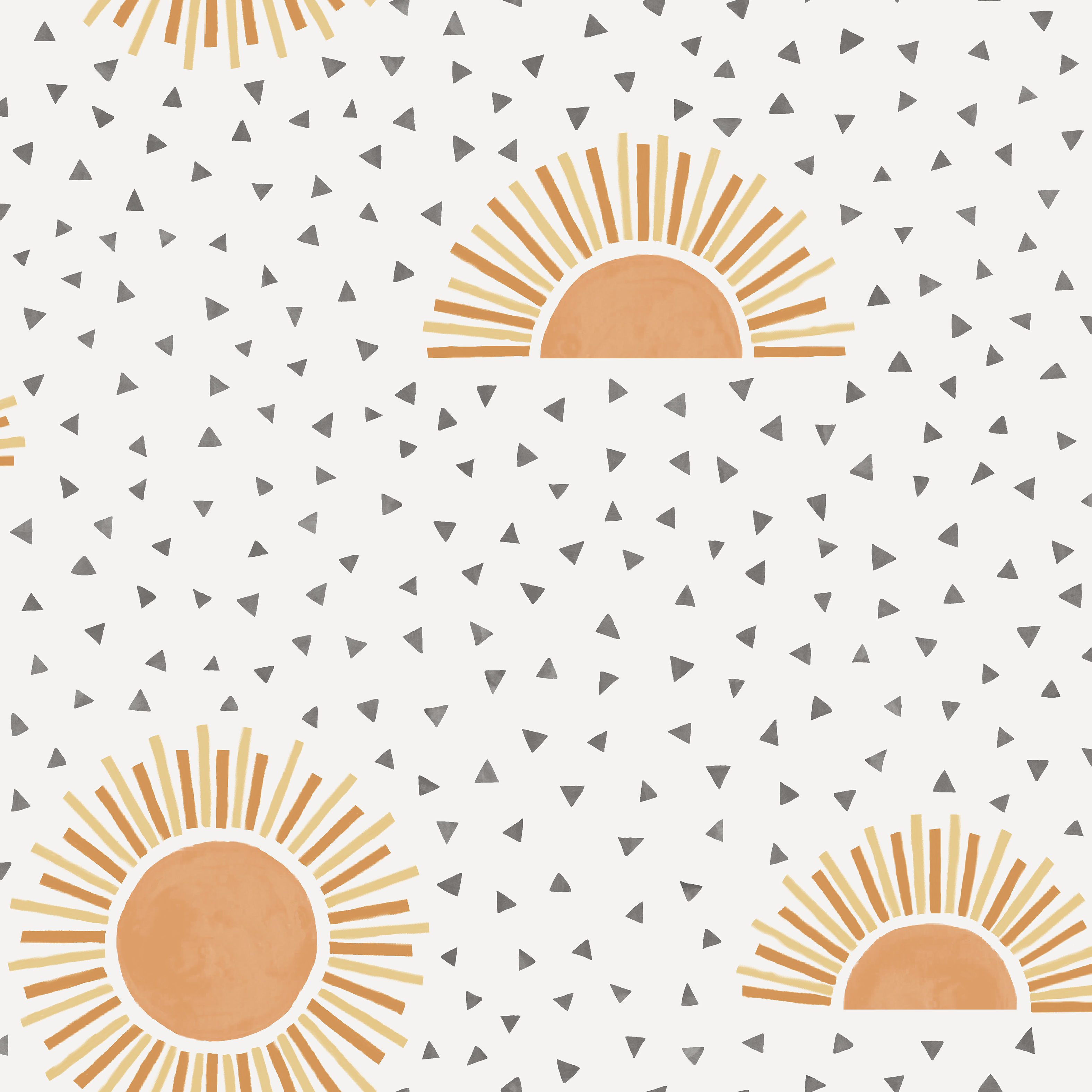 Holden Decor Sunbeam White & Orange Wallpaper - 10.05m x 53cm