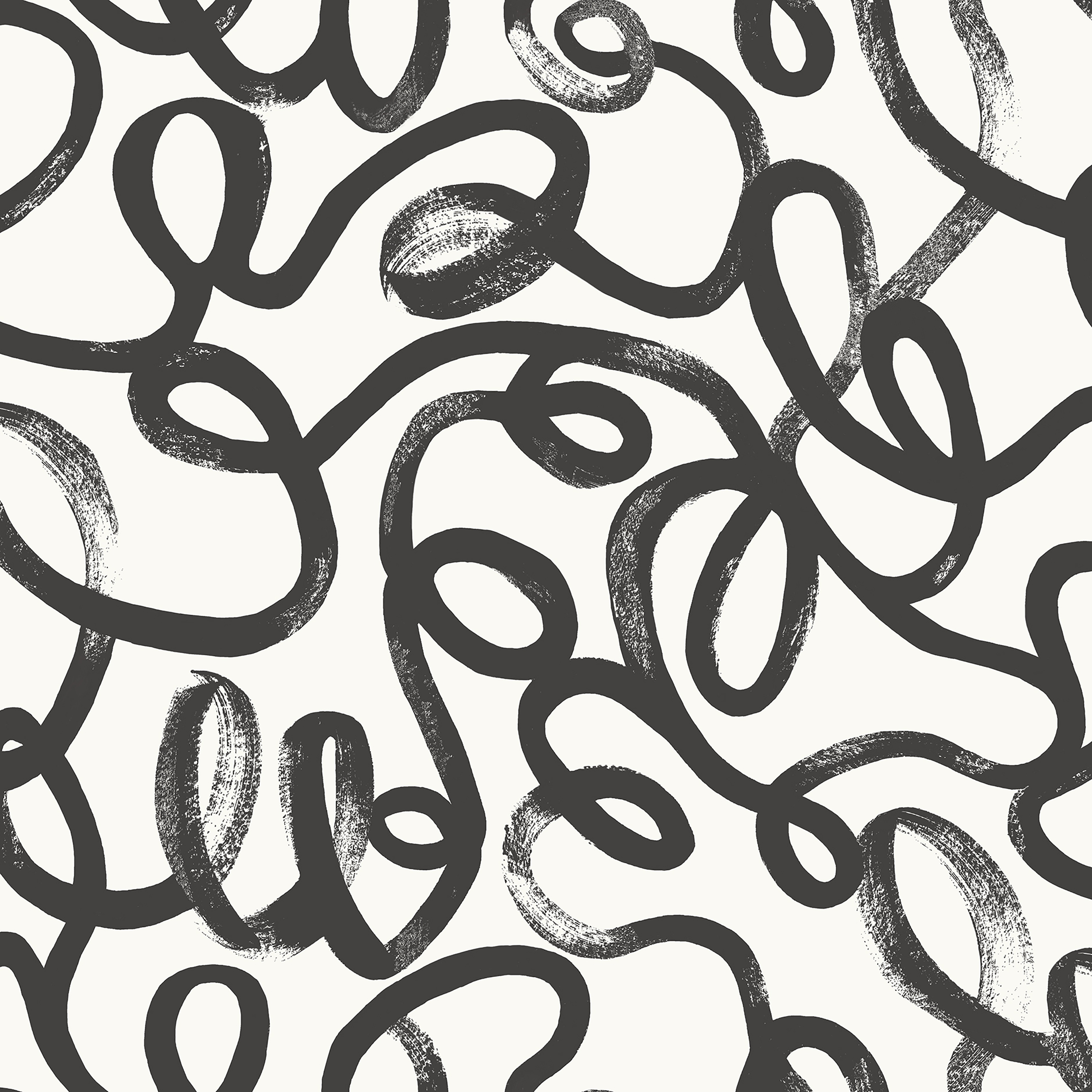 Holden Decor Squiggle Black & White Wallpaper - 10.05m x 53cm