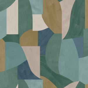 Holden Decor Curved Geo Teal Wallpaper - 10.05m x 53cm