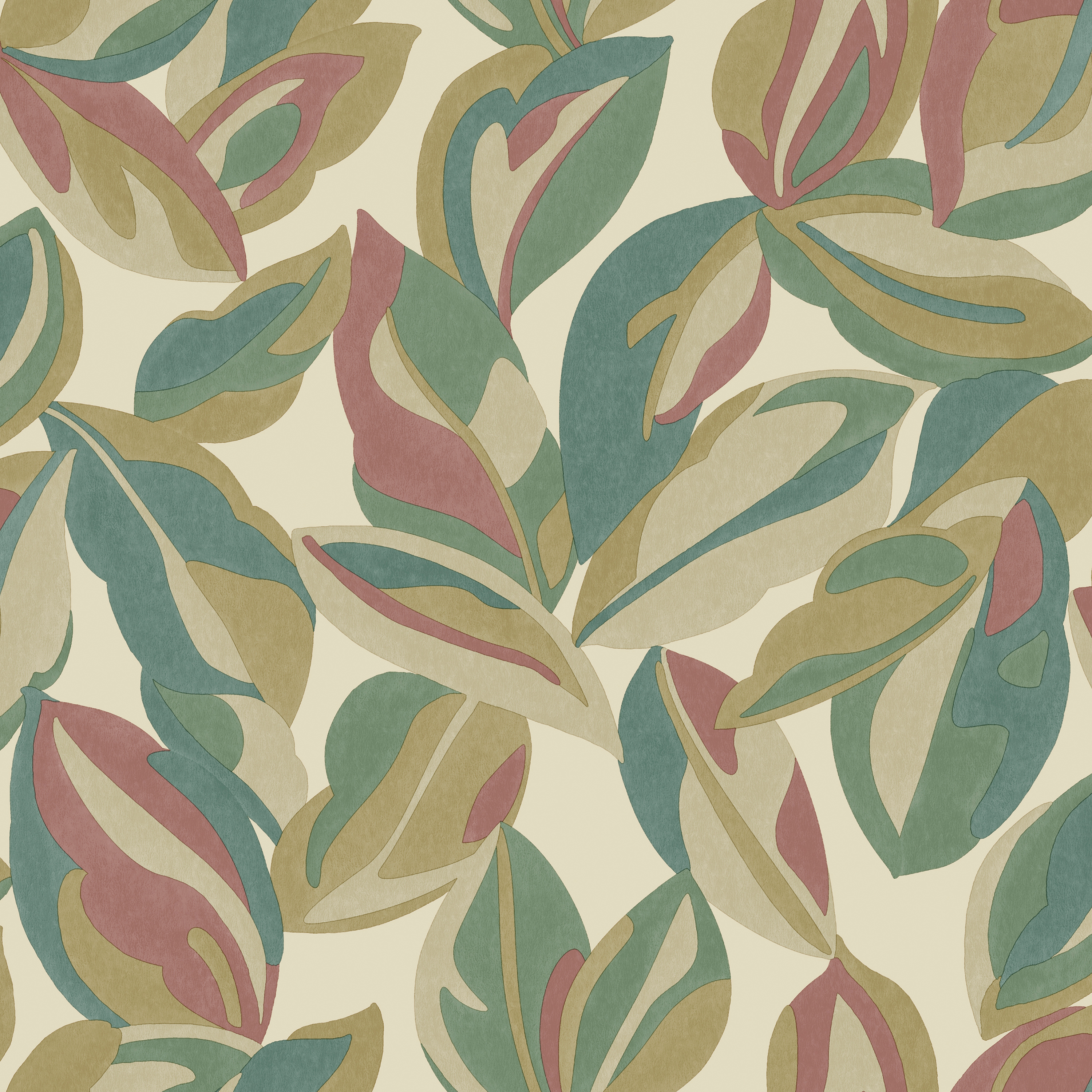 Image of Holden Decor Abstract Leaf Multi Wallpaper - 10.05m x 53cm
