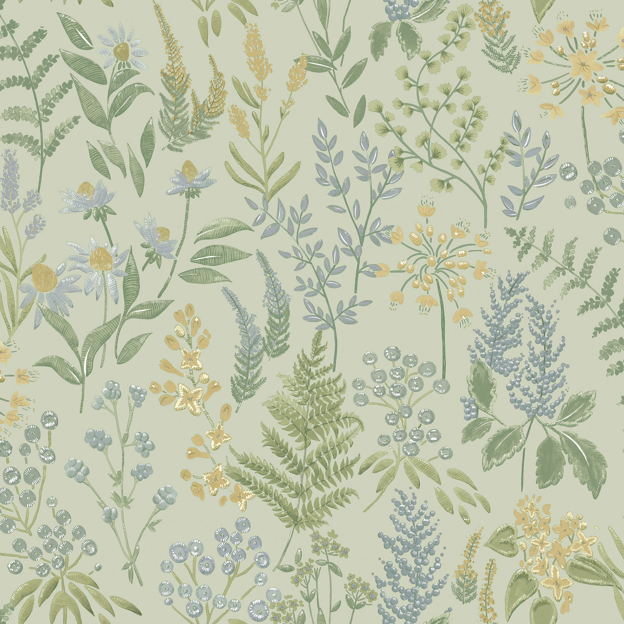 Image of Holden Decor Floral Sprig Blue Wallpaper - 10.05m x 53cm