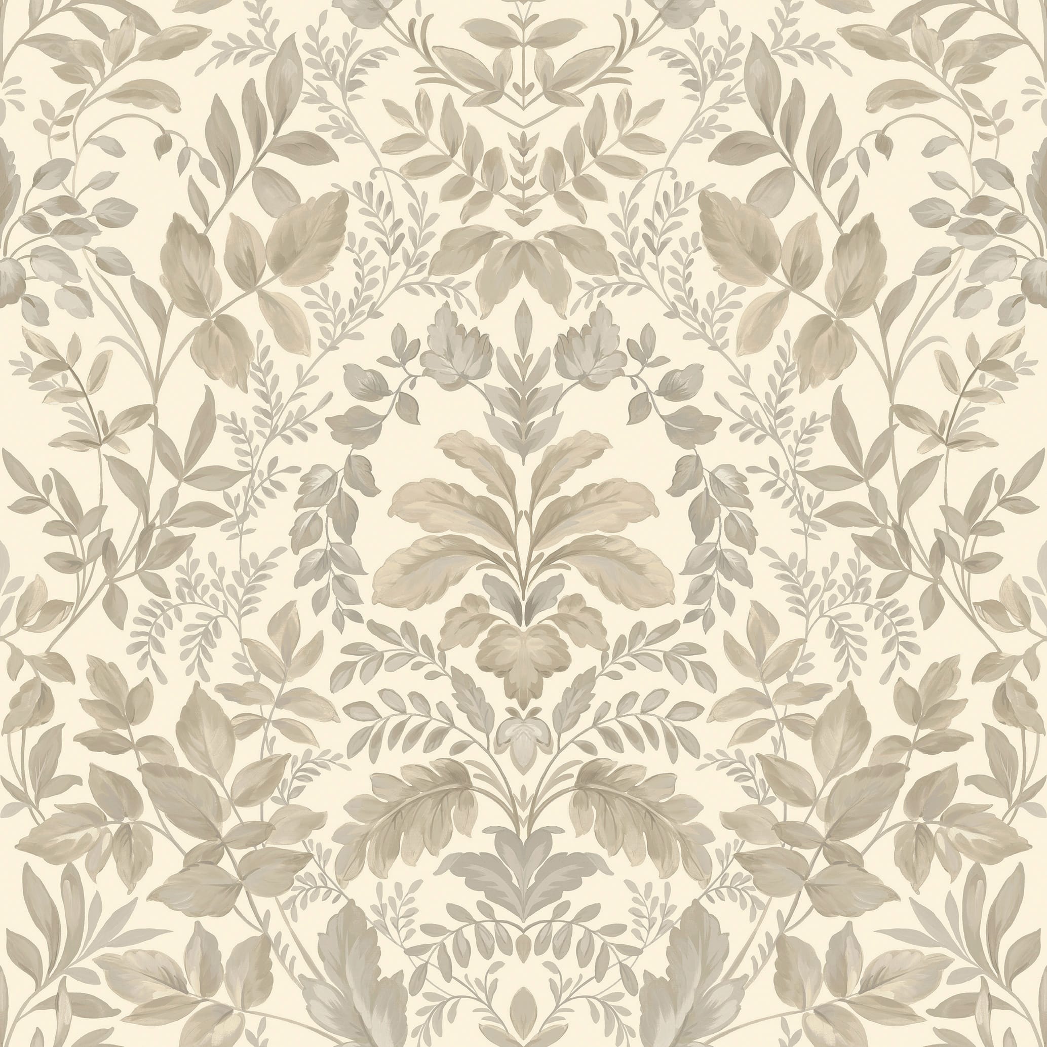 Holden Decor Leaf Damask Beige Wallpaper 10.05m x 53cm Wickes.co.uk