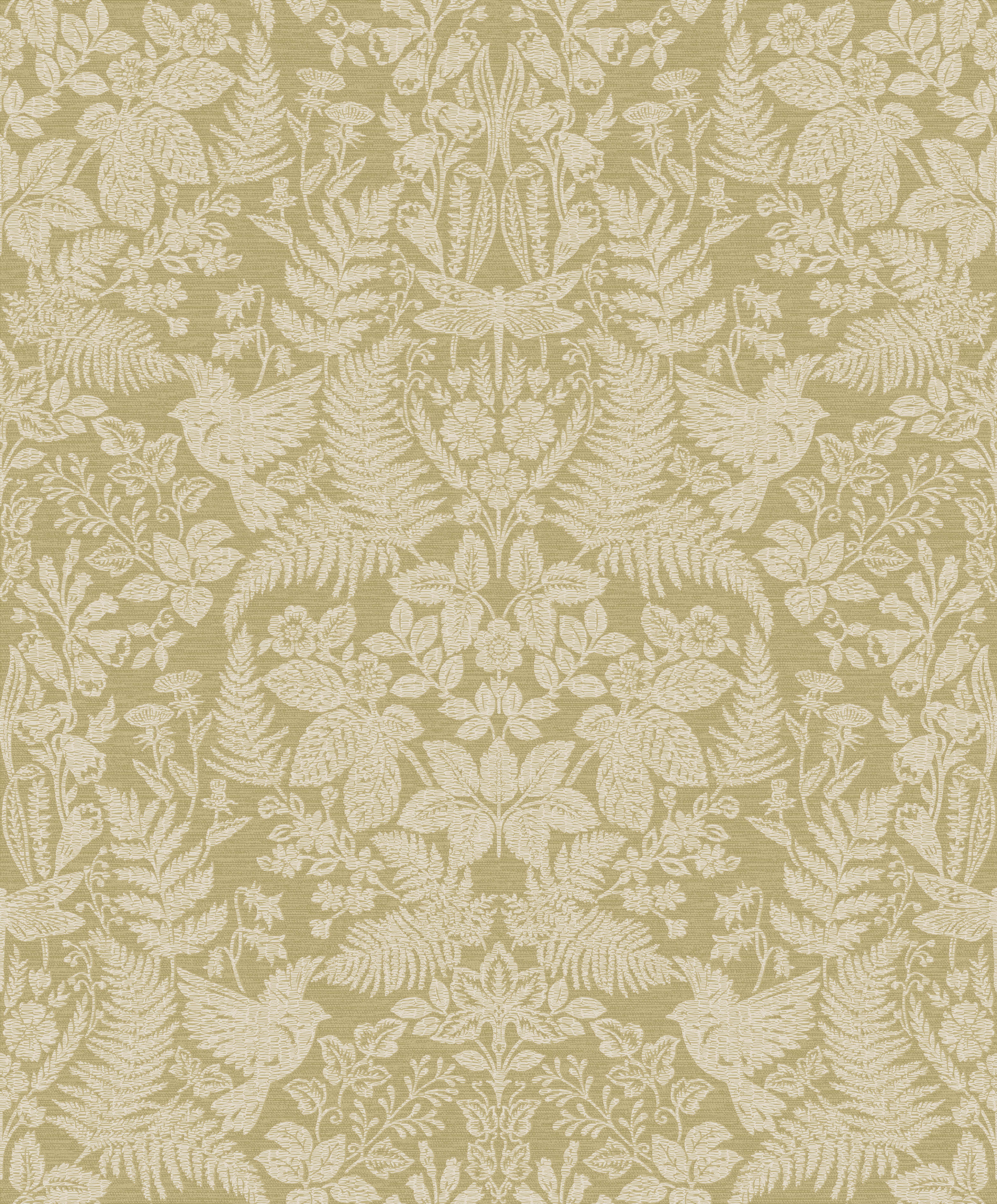 Holden Decor Woodland Stitch Ochre Wallpaper - 10.05m x 53cm