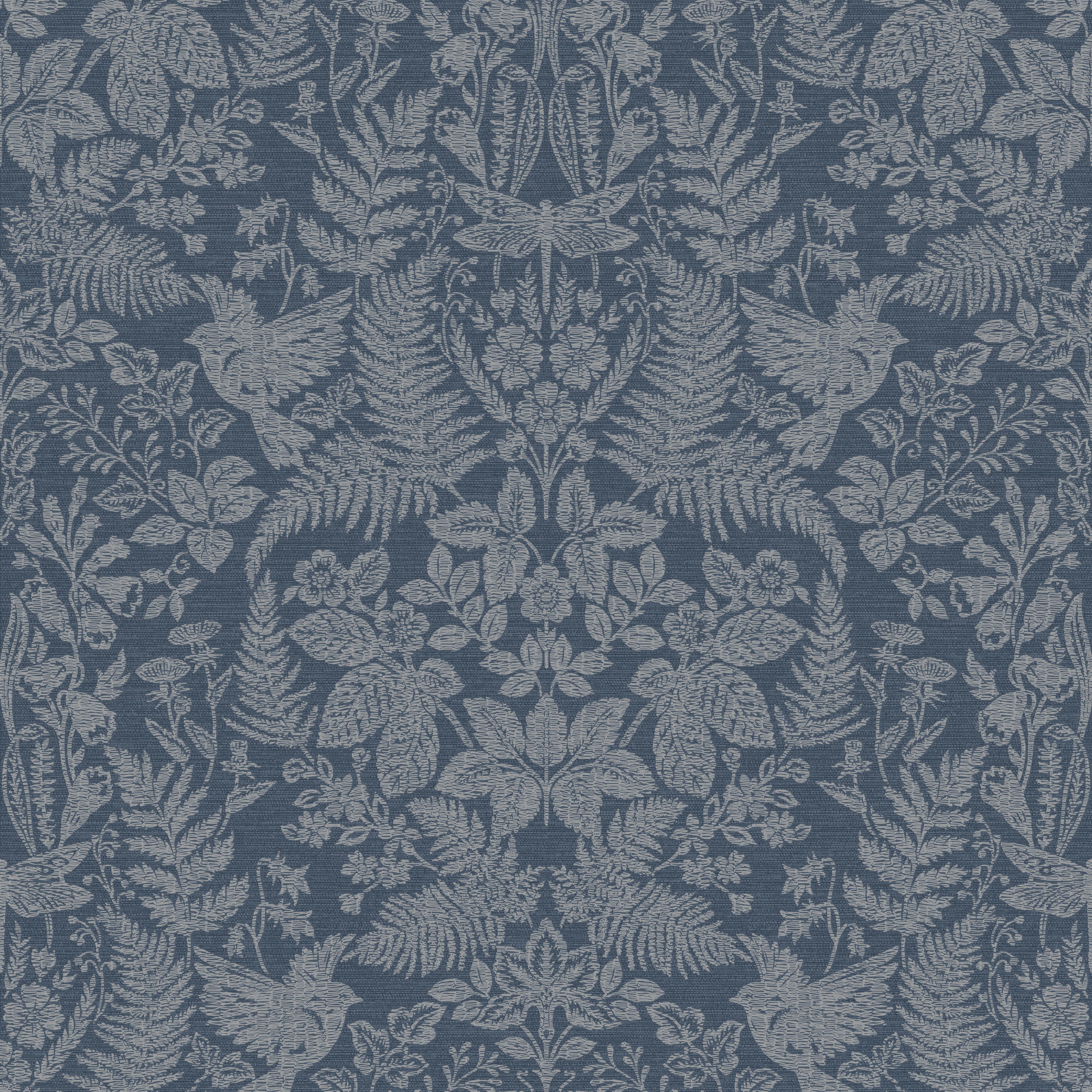 Image of Holden Decor Woodland Stitch Navy Wallpaper - 10.05m x 53cm