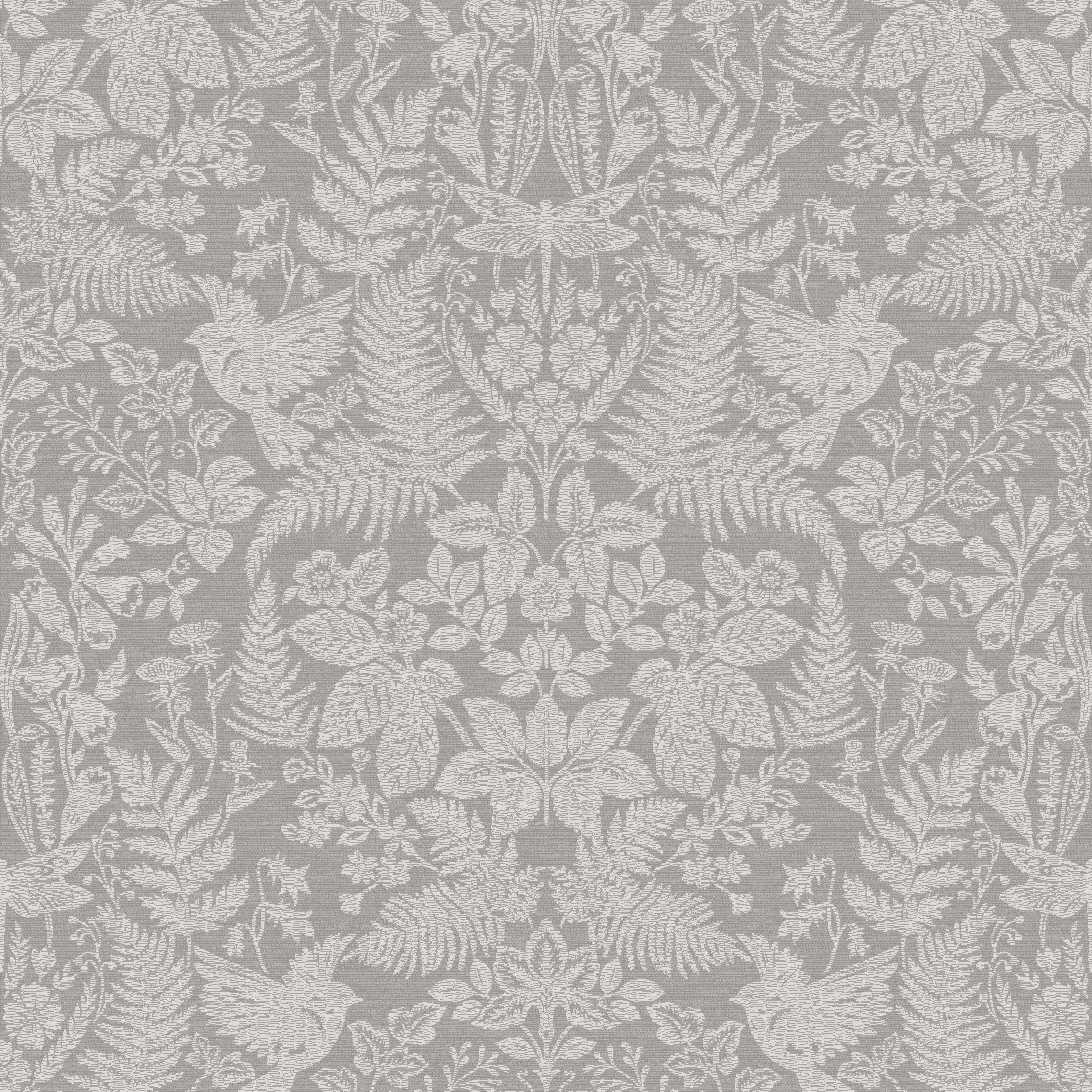 Image of Holden Decor Woodland Stitch Grey Wallpaper - 10.05m x 53cm