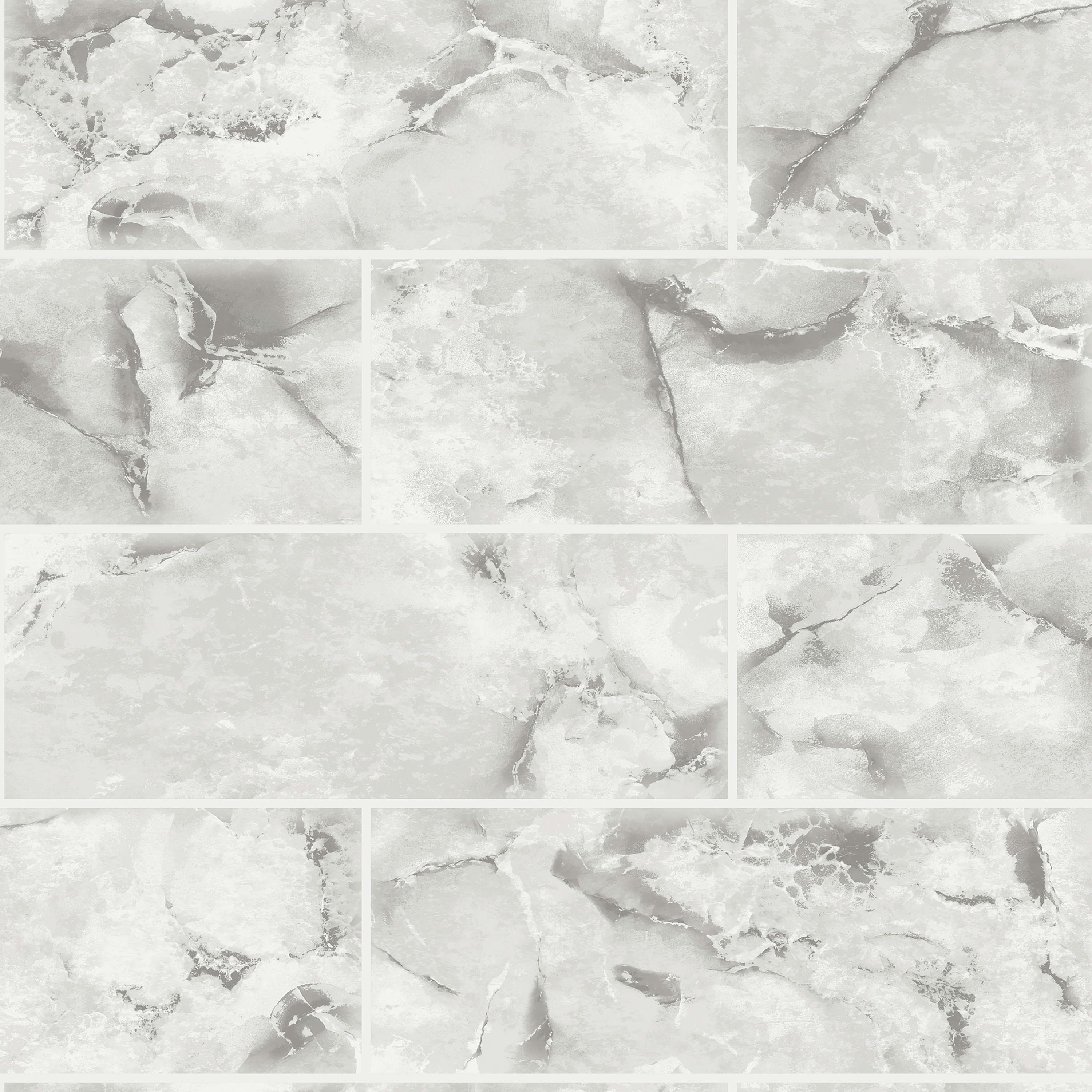 Image of Holden Decor Odeon Marble Tile Dove Wallpaper - 10.05m x 53cm