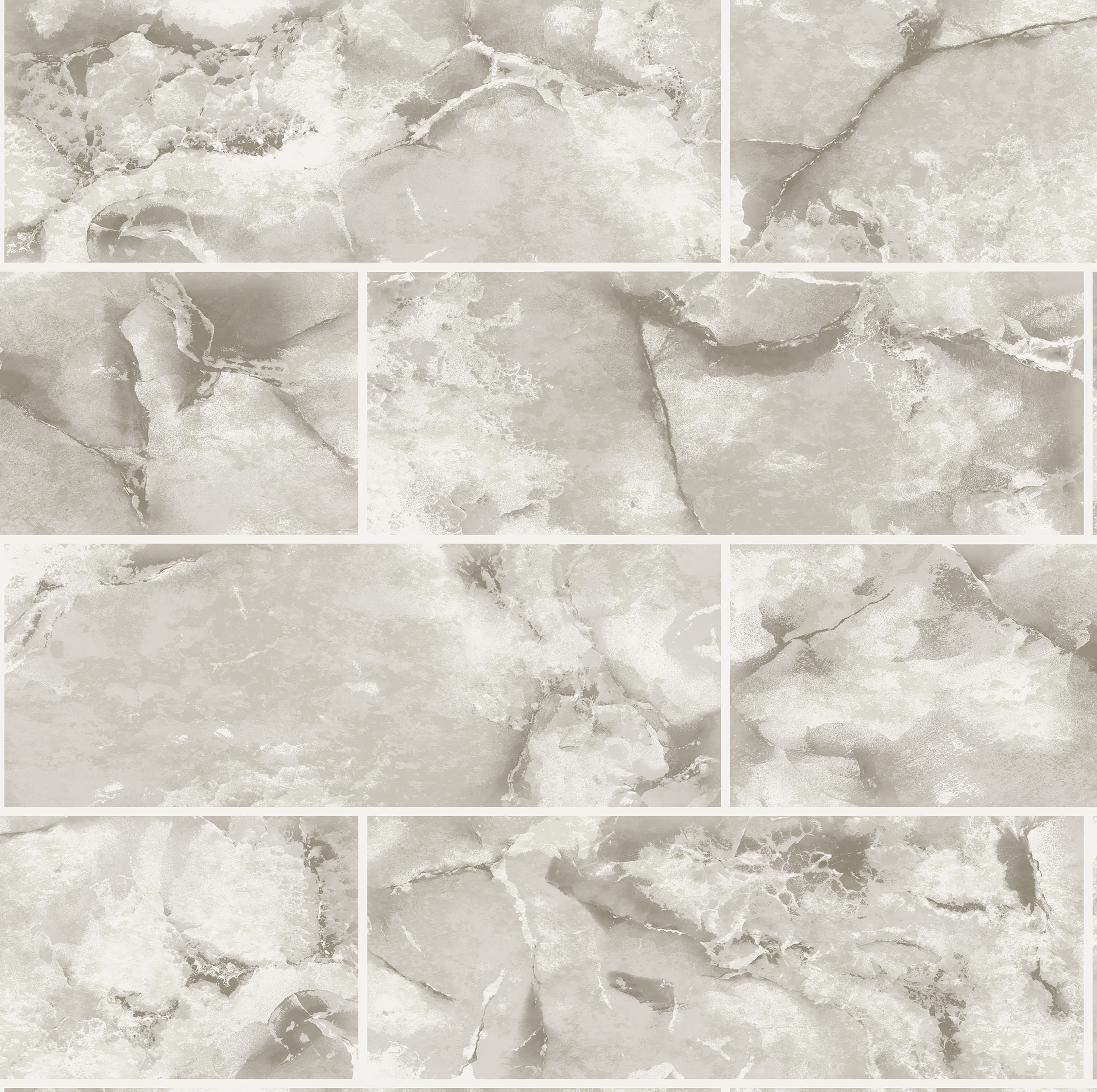 Holden Decor Odeon Marble Tile Neutral Wallpaper 10.05m x 53cm
