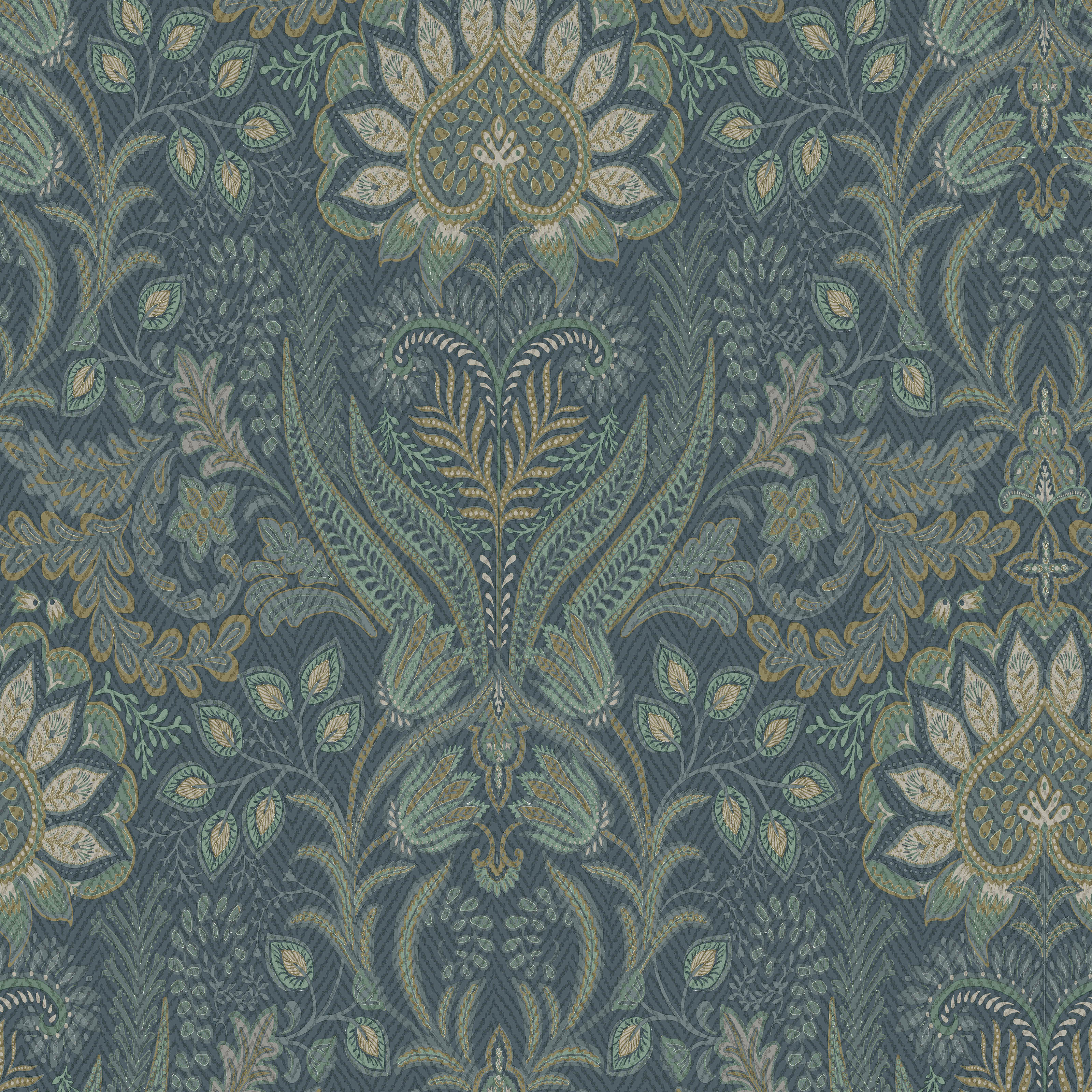 Image of Holden Decor Tahini Glass Bead Blue Wallpaper - 10.05m x 53cm