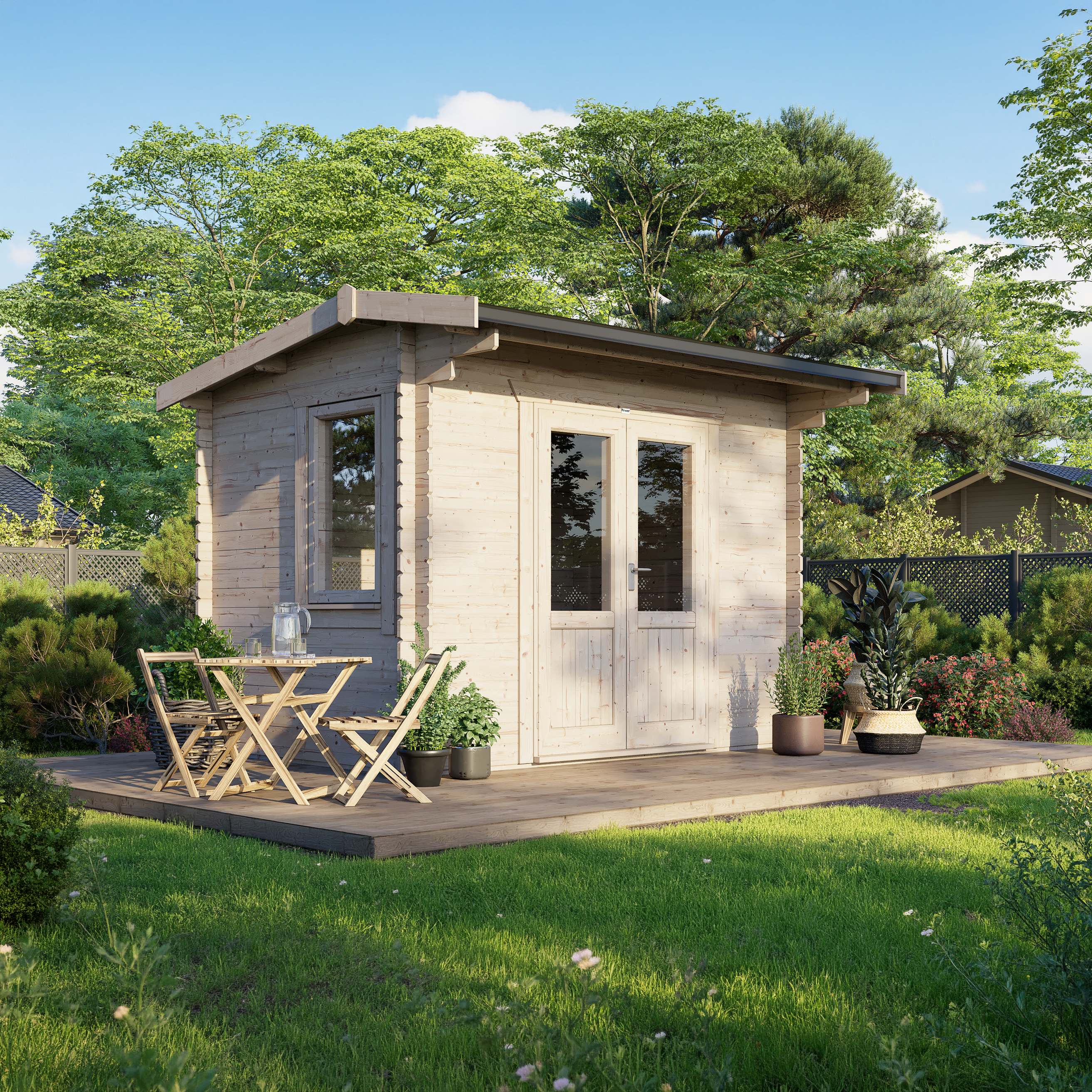 Power Sheds 12 x 8ft Apex 28mm Notched Logs Log Cabin