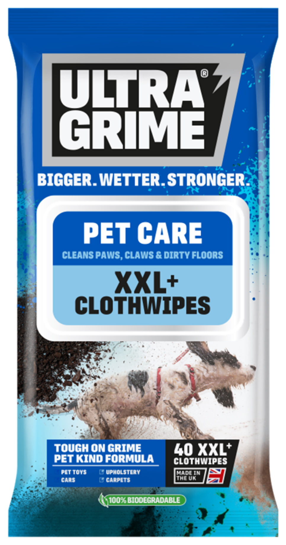 UltraGrime Pet Care XXL+ Clothwipes - Pack of 40