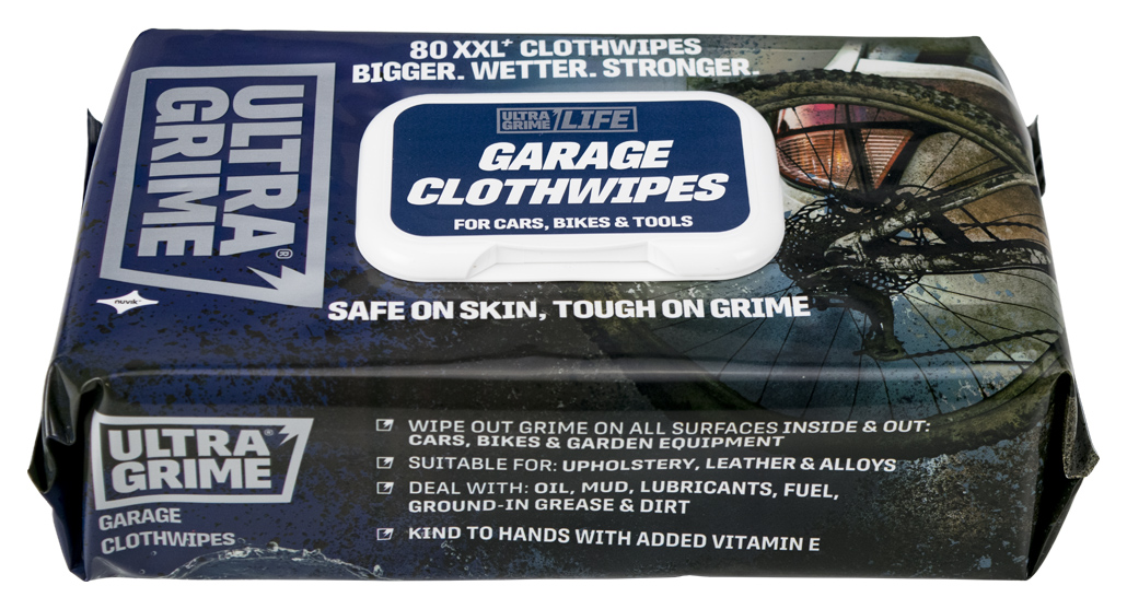 UltraGrime Life Garage XXL+ Clothwipes - Pack of 80