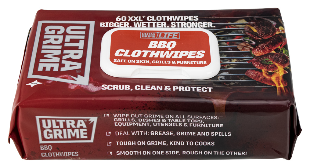 UltraGrime Life BBQ XXL+ Clothwipes - Pack of 60