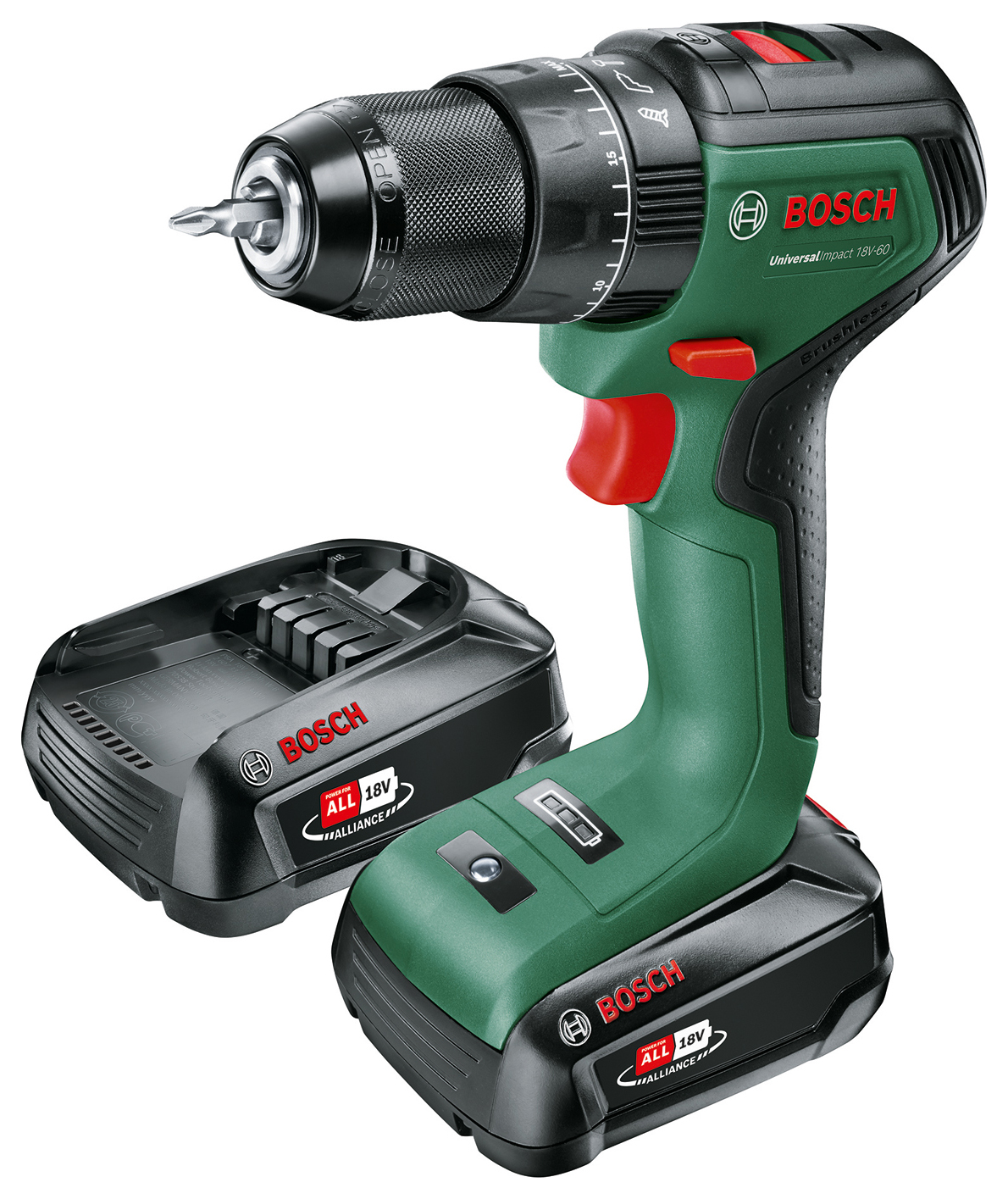 Bosch UniversalImpact 18V Cordless Brushless Combi Drill 2 x 2.0Ah