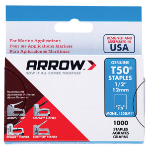 Arrow T50M 505m Monel Staples 8mm ( 5/16in) - Pack of 1000