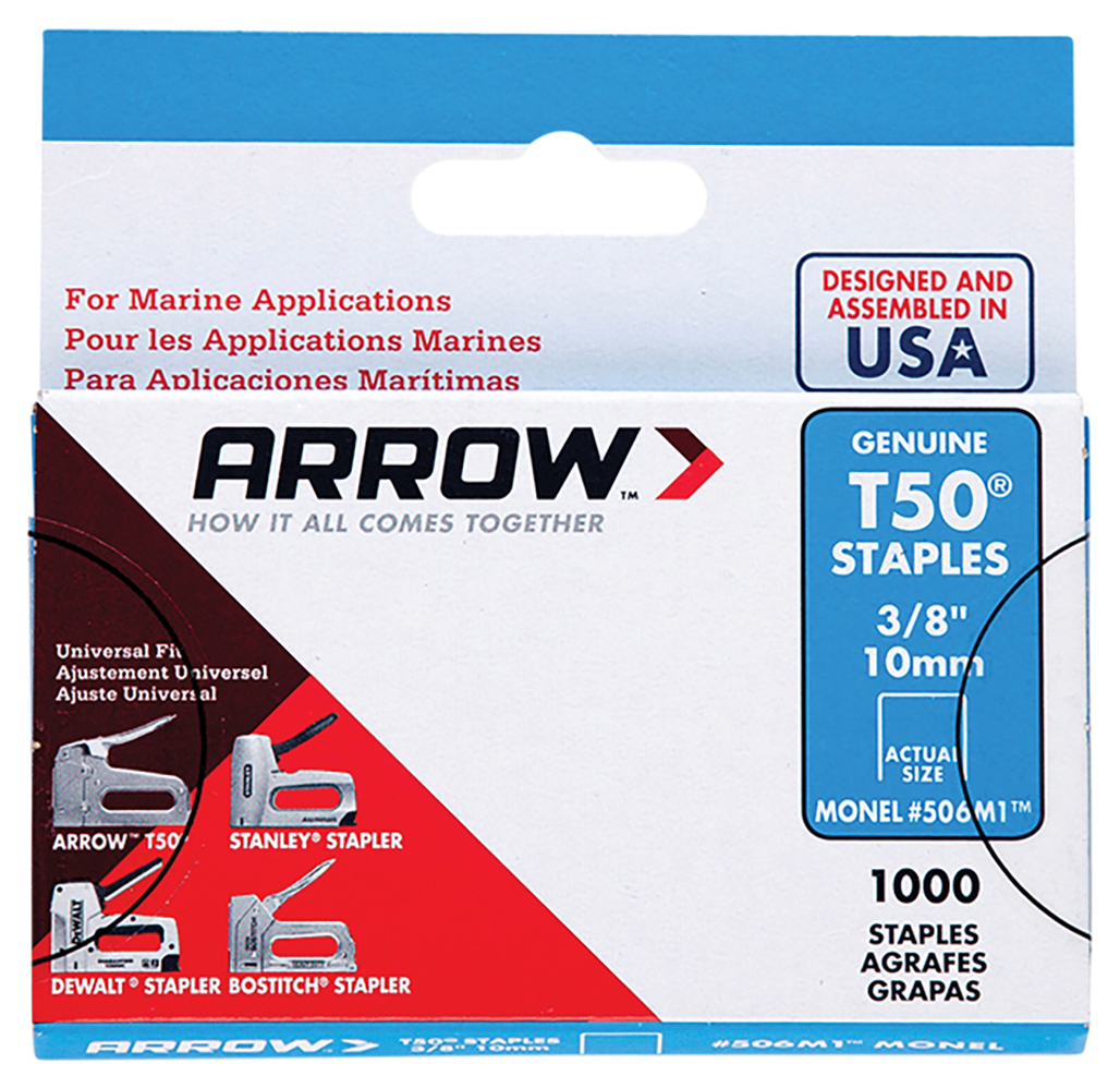 Arrow T50M 506m Monel Staples 10mm (3/8in) - Pack of 1000