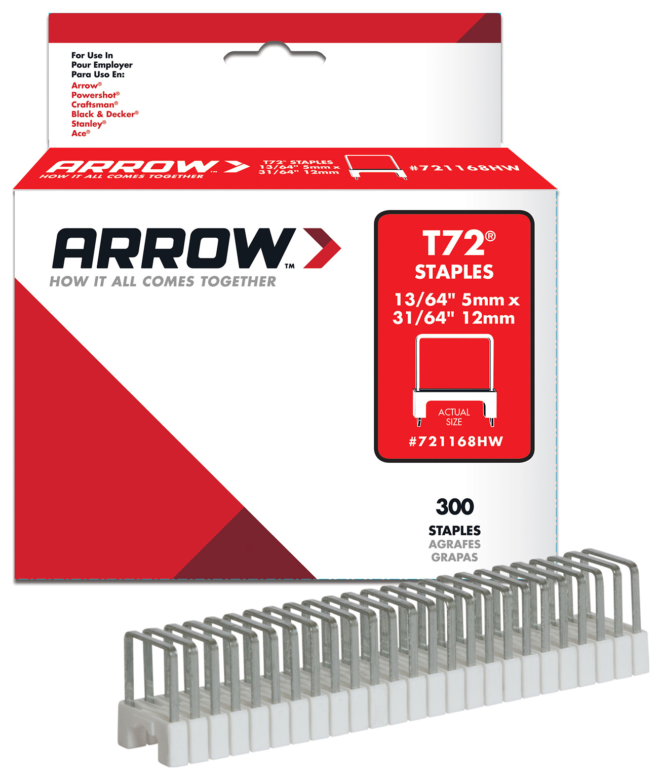Arrow T72 Clear Insulated Staples 5 x 12mm - Pack of 300