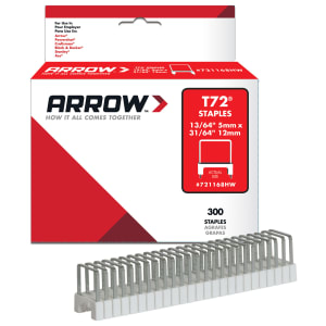 Arrow T72HW Clear Insulated Staples for Hardwood 5 x 12mm - Pack of 300