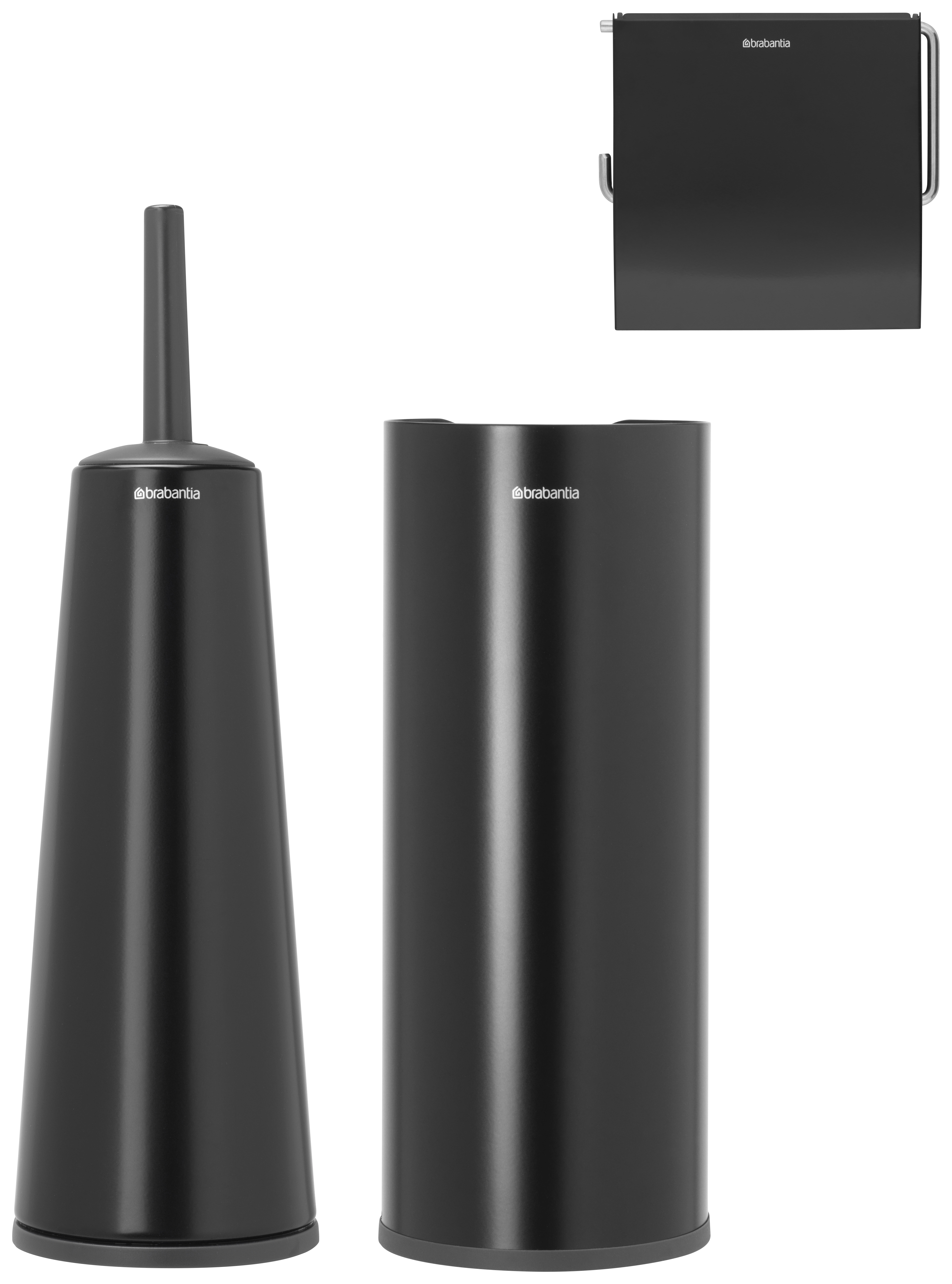 Brabantia ReNew Toilet Accessory Set of 3 - Matt Black