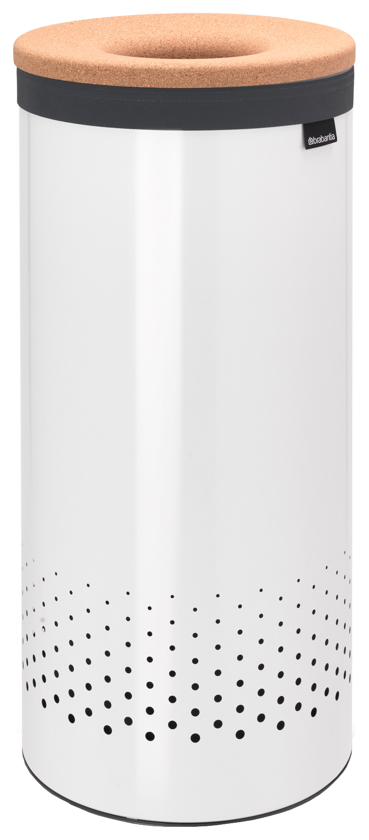 Brabantia White Laundry Bin with Cork Lid - 35L