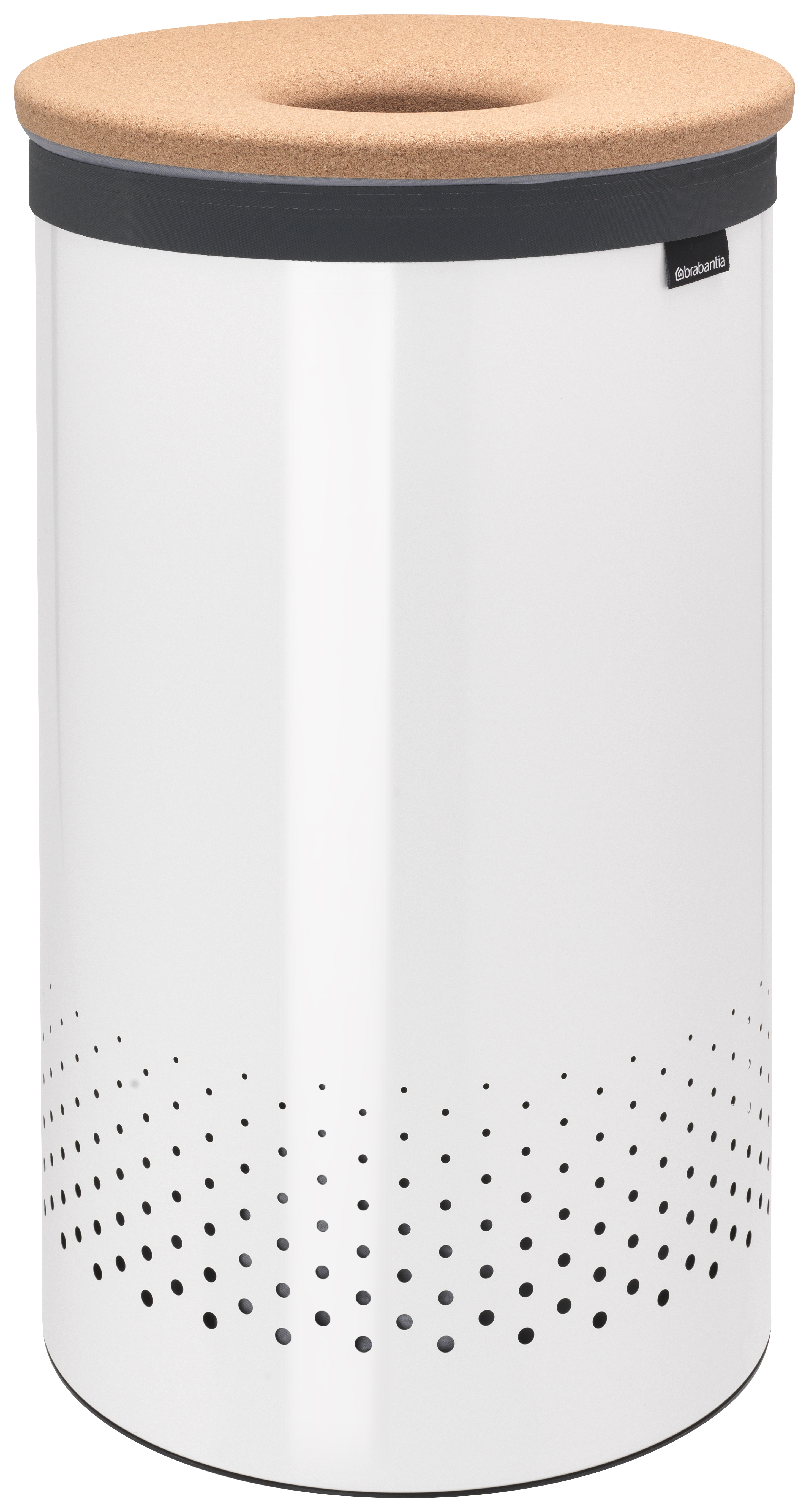 Brabantia White Laundry Bin with Cork Lid - 60L