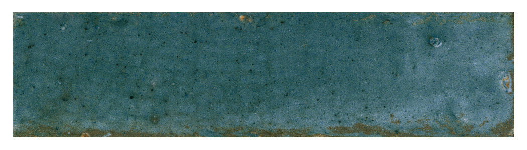 Wickes Boutique Wisteria Rustic Blue Gloss Ceramic Wall Tile 300x75mm - Cut Sample