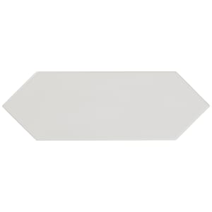 Wickes Boutique Clover White Gloss Ceramic Wall Tile - 300 x 100mm - Cut Sample