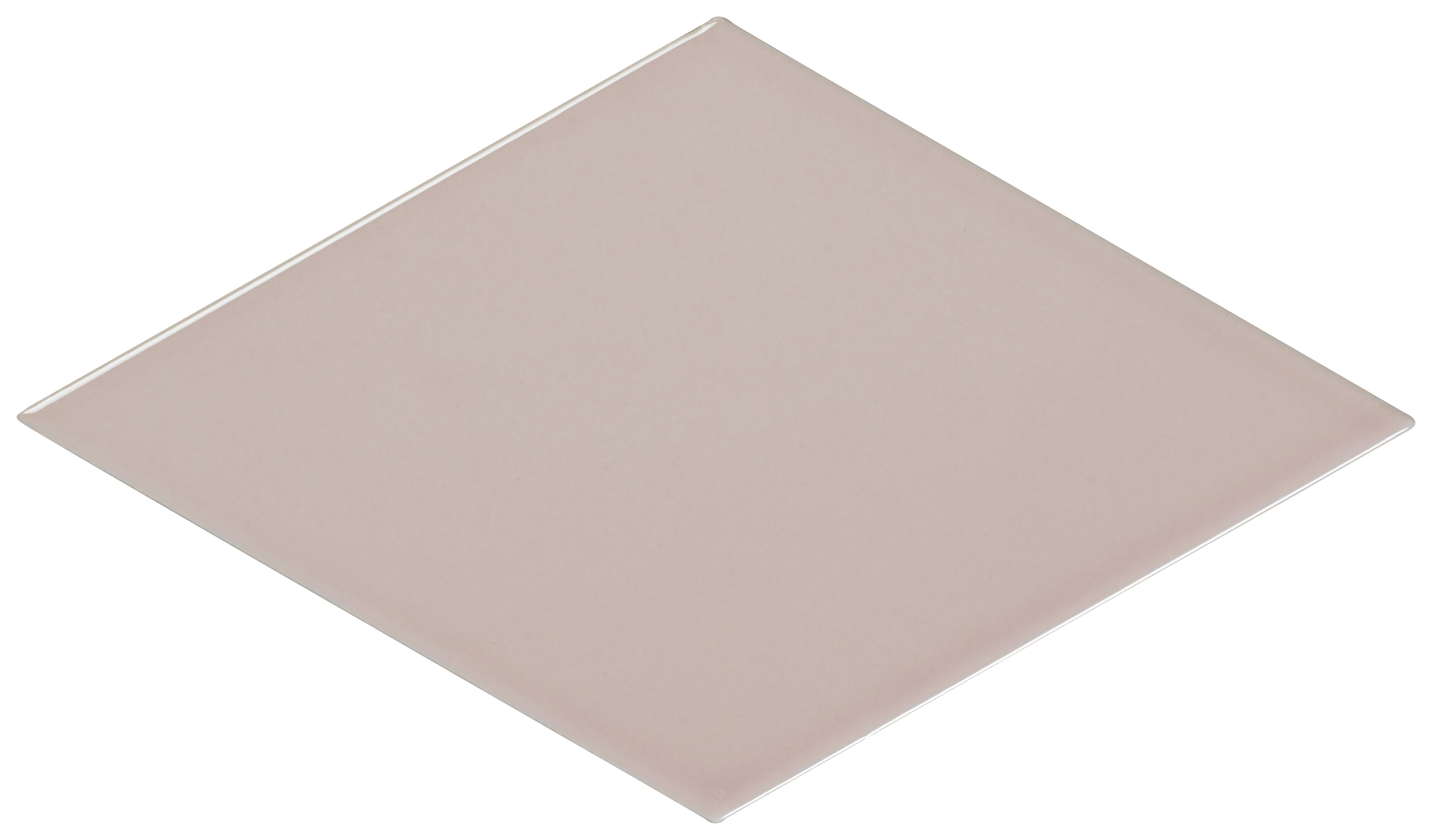 Wickes Boutique Lozenge Pink Gloss Ceramic Wall Tile - Cut Sample