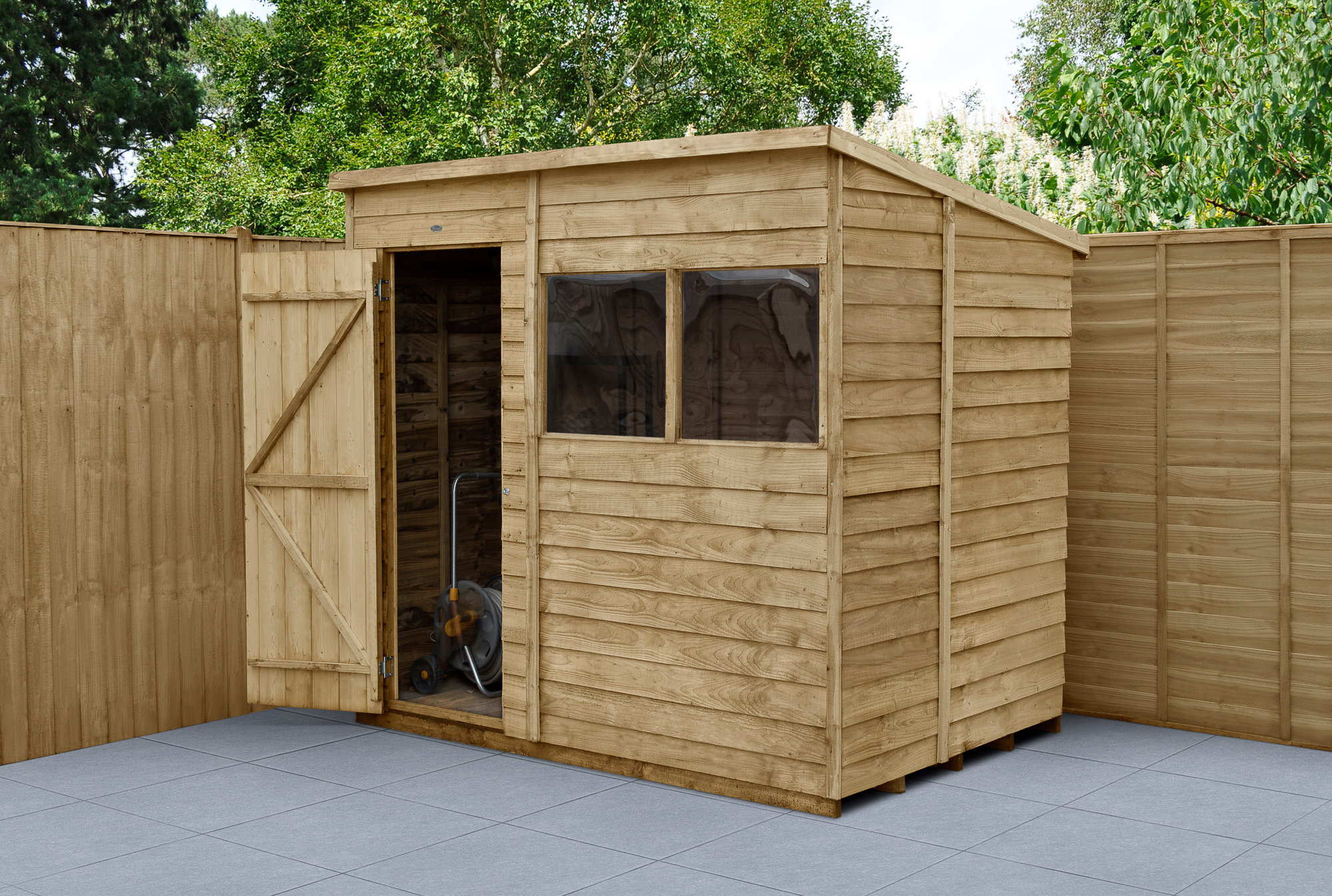 Forest Garden 7 x 5ft 4Life Pent Overlap Pressure Treated Shed