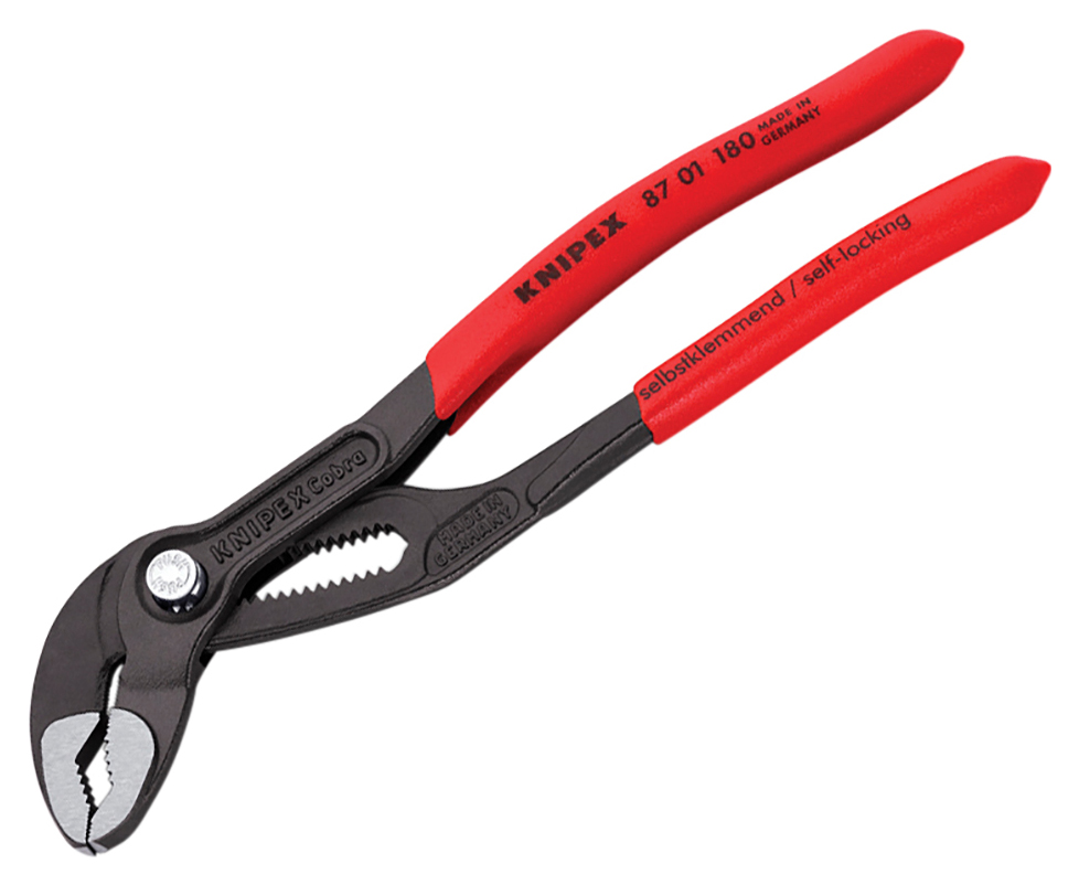 Knipex KPX8701180 7" Cobra® PVC Grip Water Pump Pliers - 180mm