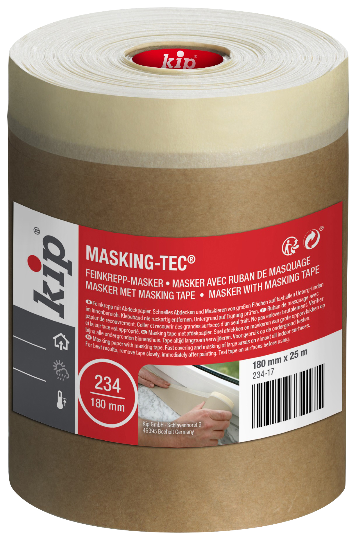 Wickes Multi-Surface Cream Masking Tape - 48mm x 50m - Pack of 4