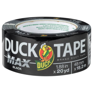 Duck Max Strength Black Cloth Tape - 48mm x 18.2m