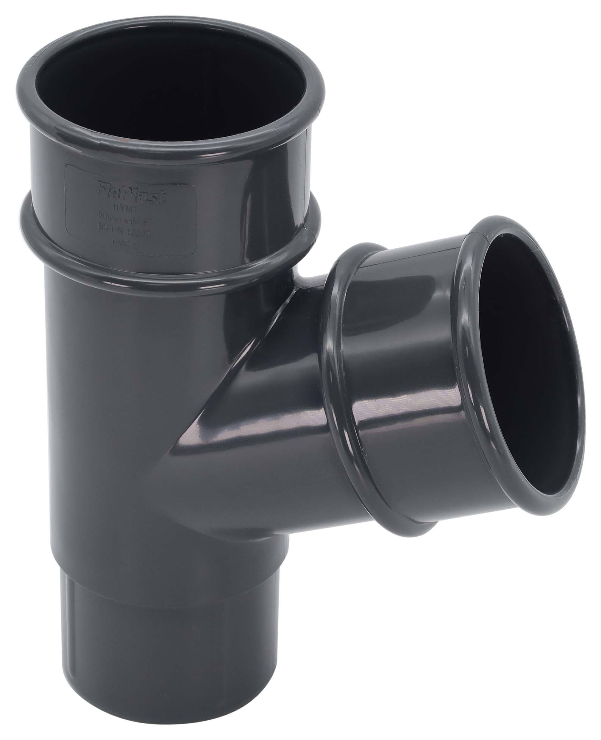 FloPlast 50mm Anthracite Grey MiniFlo Downpipe Branch - 67.5