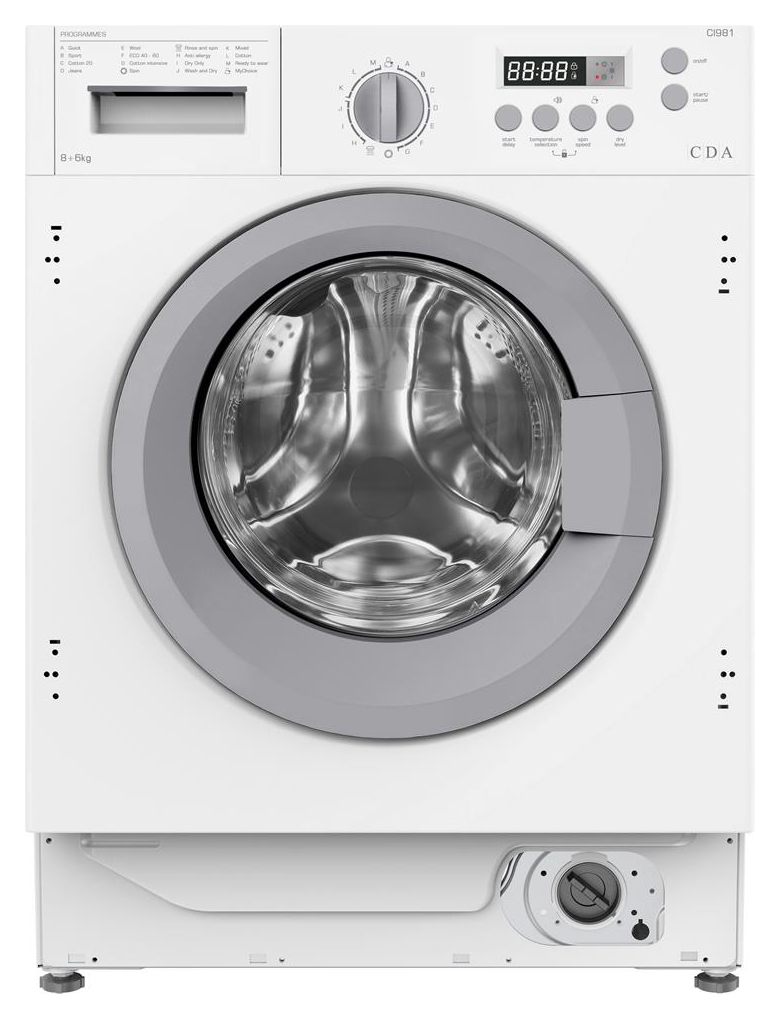 CDA CI981 8/6kg Integrated Washer Dryer - White