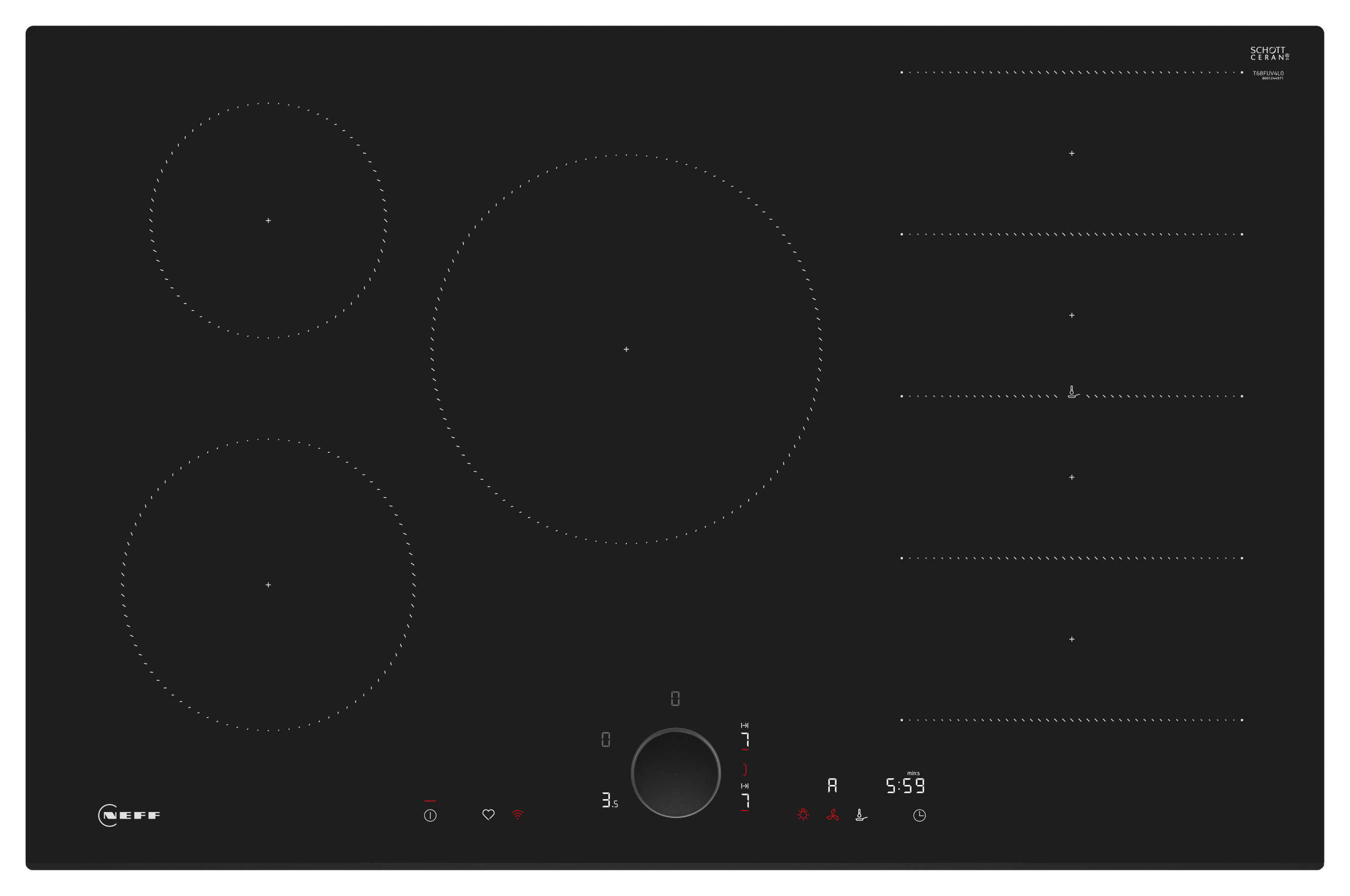 NEFF T68FUV4L0 N90 80cm Flex Induction Hob - Black