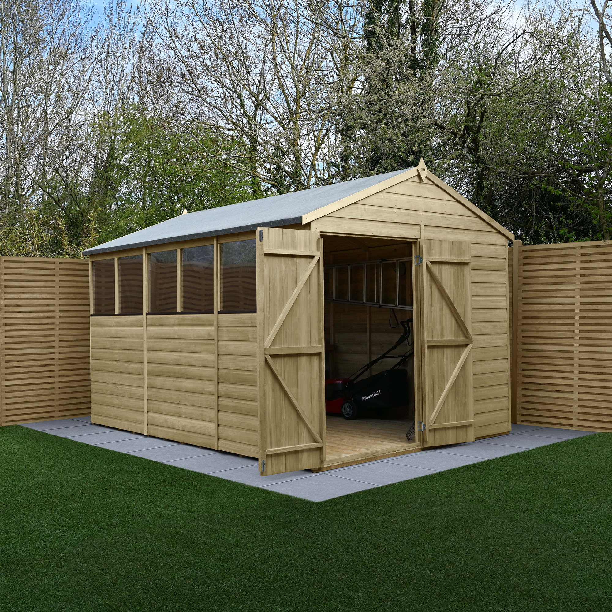 Forest Garden Beckwood 8 x 12ft Apex Shiplap Pressure Treated Double Door Shed