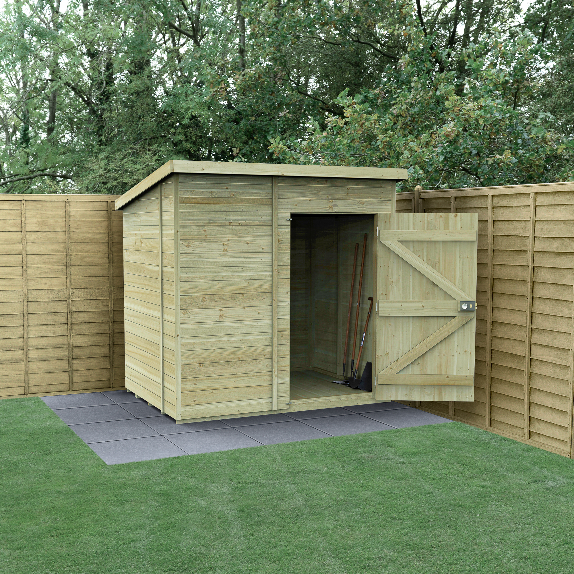 Forest Garden Timberdale 7 x 5ft Pent Tongue & Groove Pressure Treated Windowless Shed