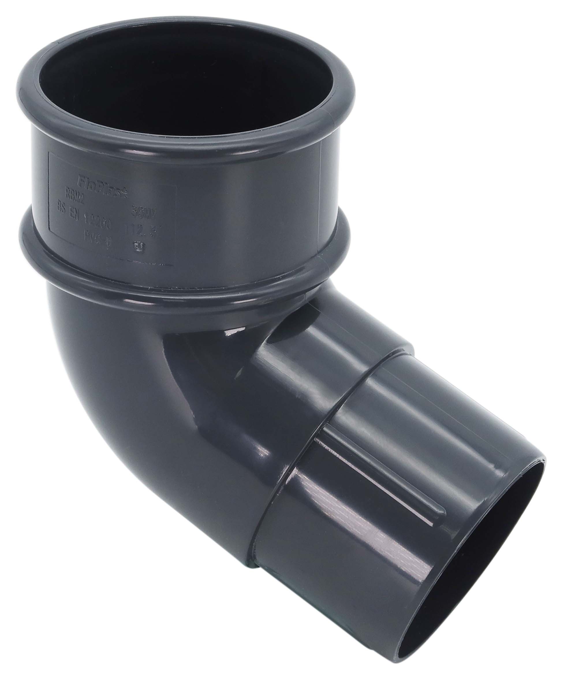 FloPlast 50mm Anthracite Grey MiniFlo Downpipe Offset Bend - 112.5