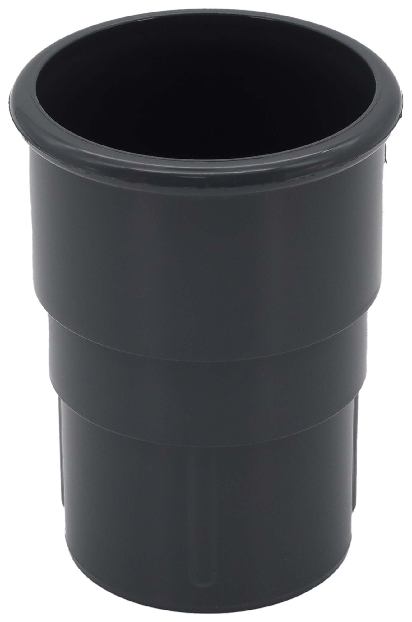 FloPlast 50mm MiniFlo Downpipe Pipe Socket - Anthracite Grey